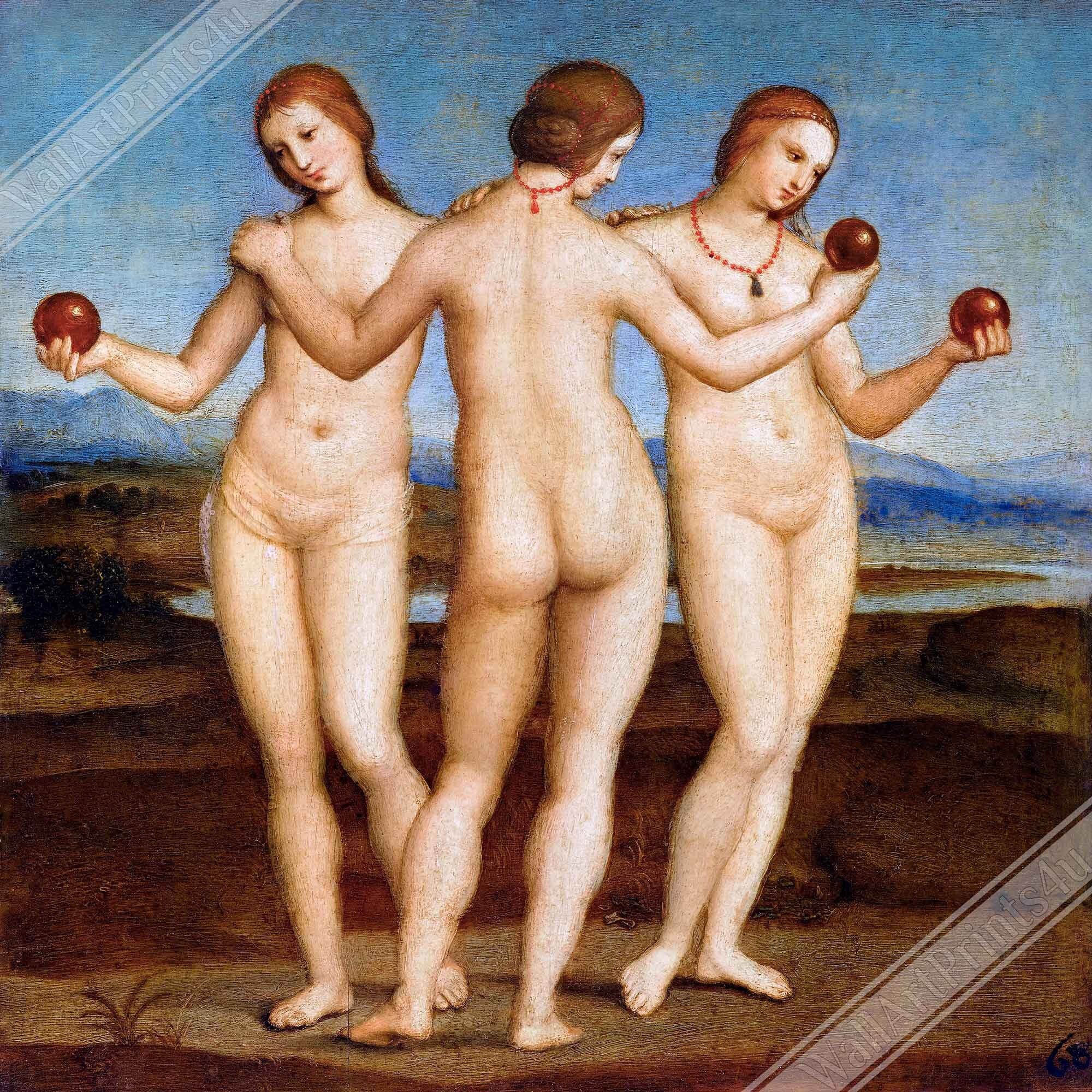 Raphael Framed Print The 3 Graces Framed - WallArtPrints4U