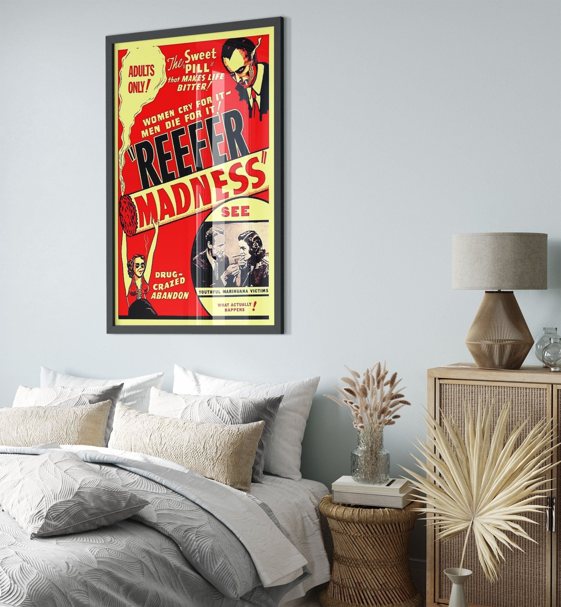 Reefer Madness Propaganda Framed, "Scary" Cannabis Propaganda - Reefer Madness Propaganda Framed Print - WallArtPrints4U
