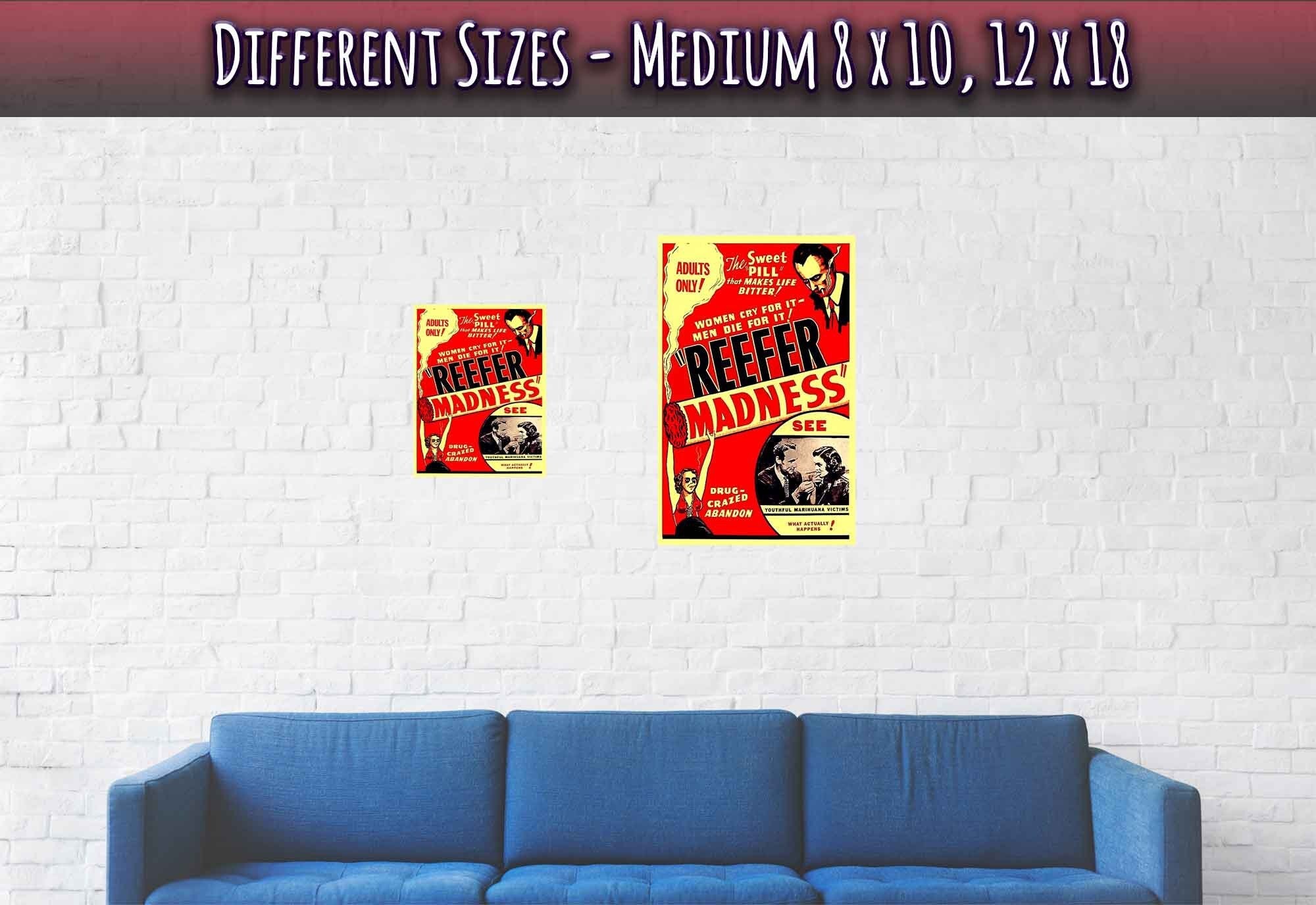 Reefer Madness Propaganda Poster, "Scary" Cannabis Propaganda - Reefer Madness Propaganda Print - WallArtPrints4U