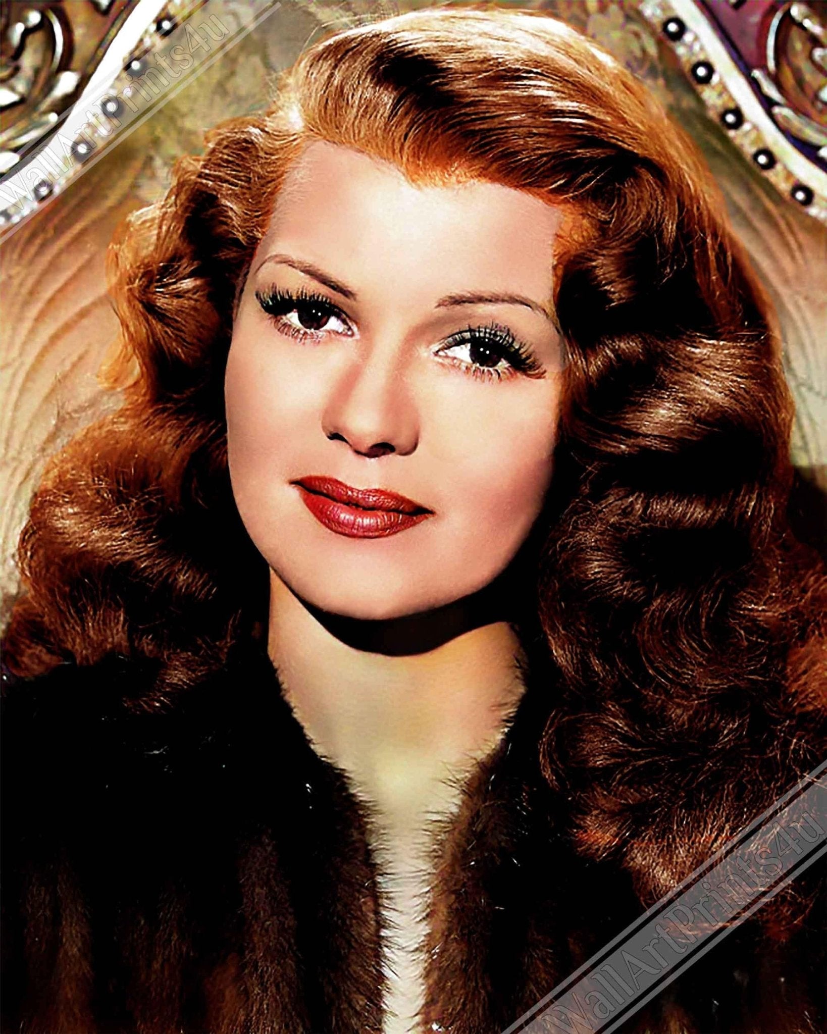 Rita Hayworth Poster, The Love Goddess, Vintage Photo In Color, Rita Hayworth Print, Silver Screen Star - WallArtPrints4U