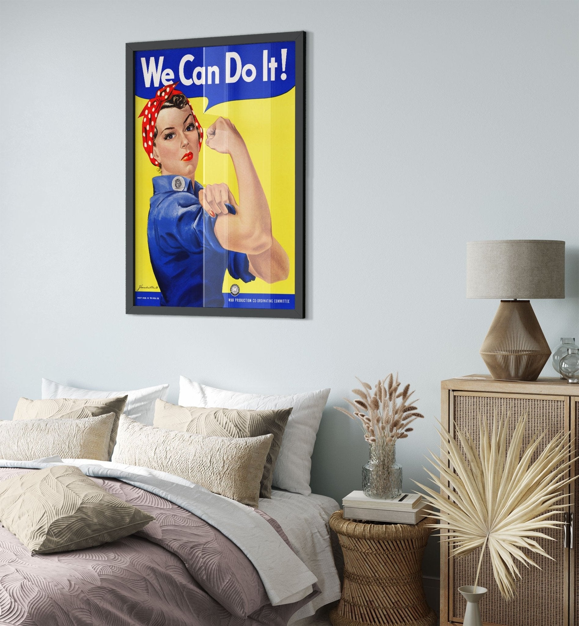 Rosie The Riveter Framed, We Can Do It Framed Print, Vintage Framed J Howard Miller 1943 UK, EU USA Domestic Shipping - WallArtPrints4U