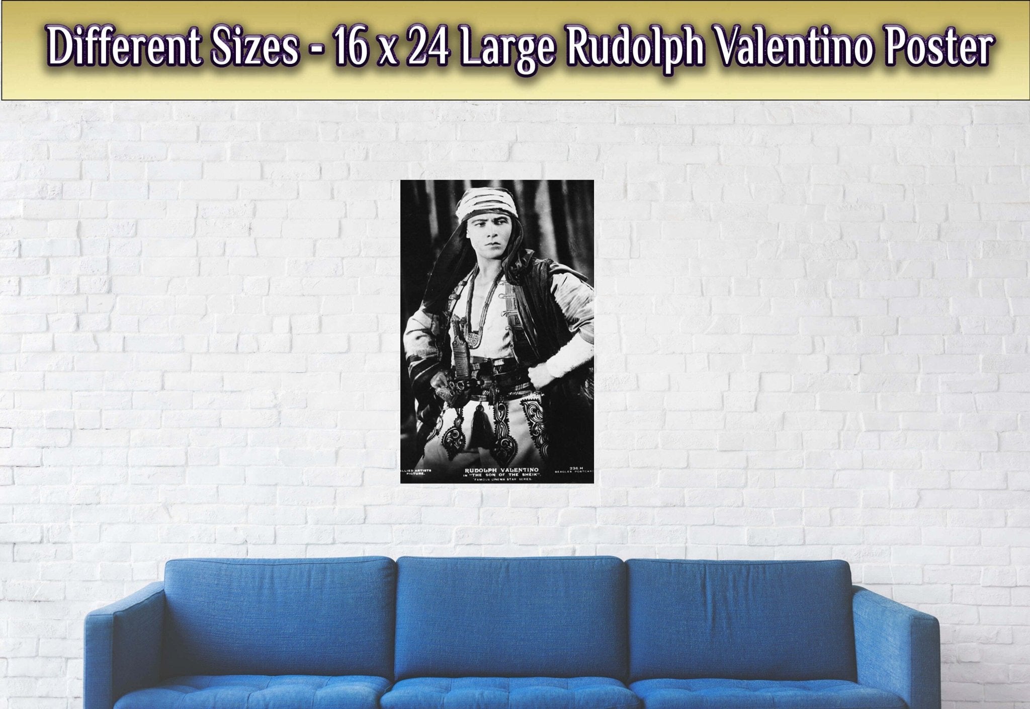 Rudolph Valentino Poster, Latin Lover Silent Film, Vintage Photo, Rudolph Valentino Print, Silver Screen Star - WallArtPrints4U