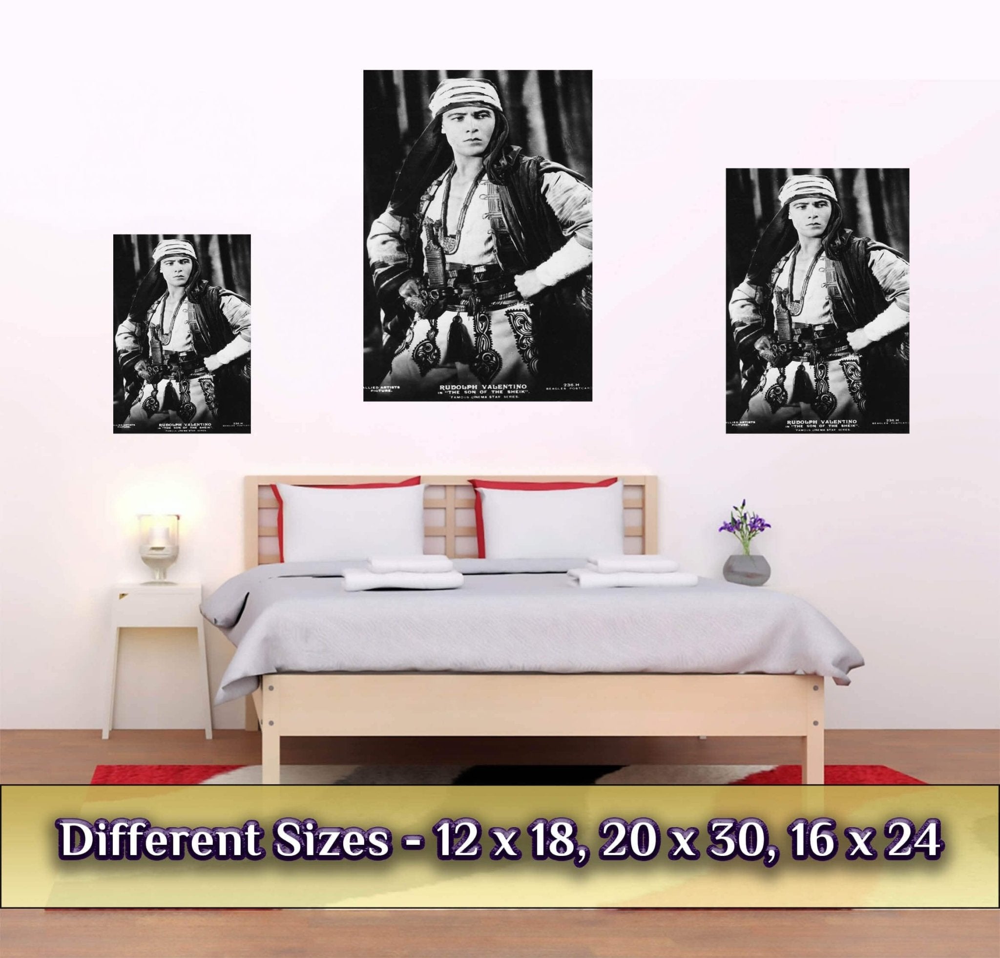 Rudolph Valentino Poster, Latin Lover Silent Film, Vintage Photo, Rudolph Valentino Print, Silver Screen Star - WallArtPrints4U