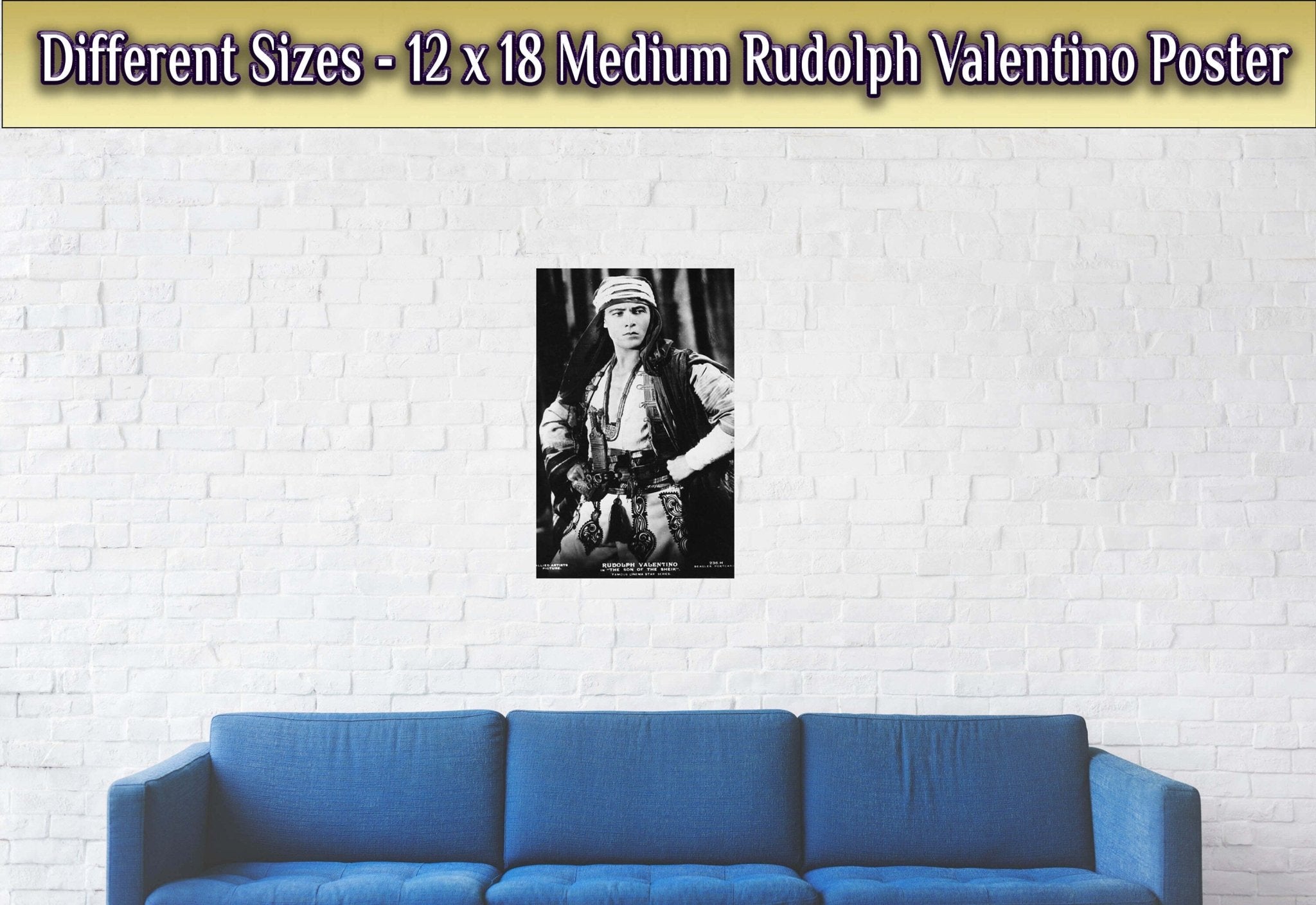 Rudolph Valentino Poster, Latin Lover Silent Film, Vintage Photo, Rudolph Valentino Print, Silver Screen Star - WallArtPrints4U