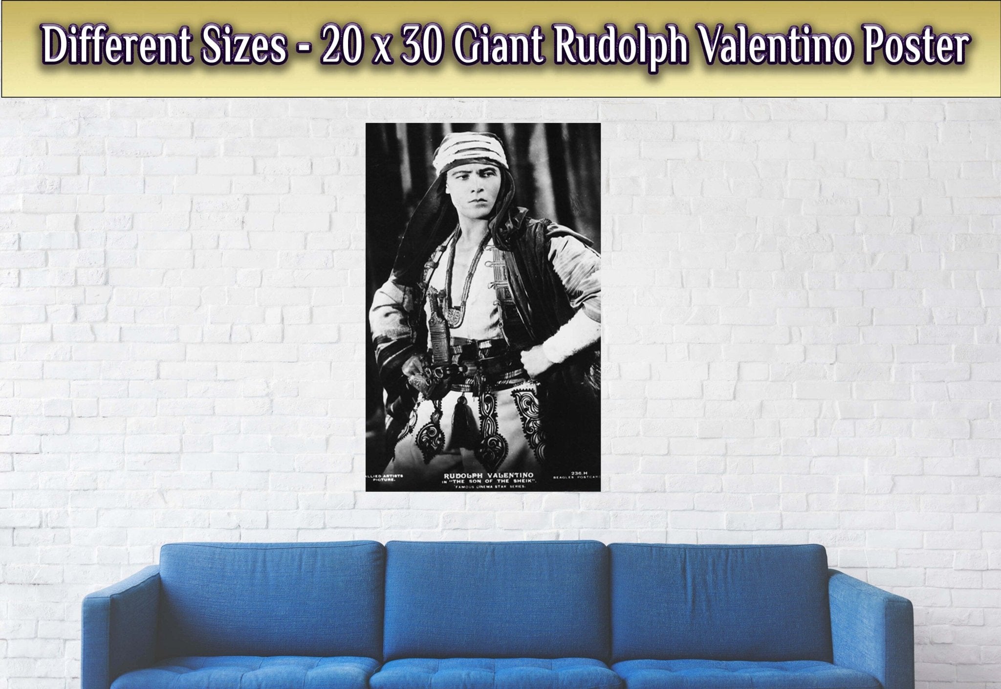 Rudolph Valentino Poster, Latin Lover Silent Film, Vintage Photo, Rudolph Valentino Print, Silver Screen Star - WallArtPrints4U