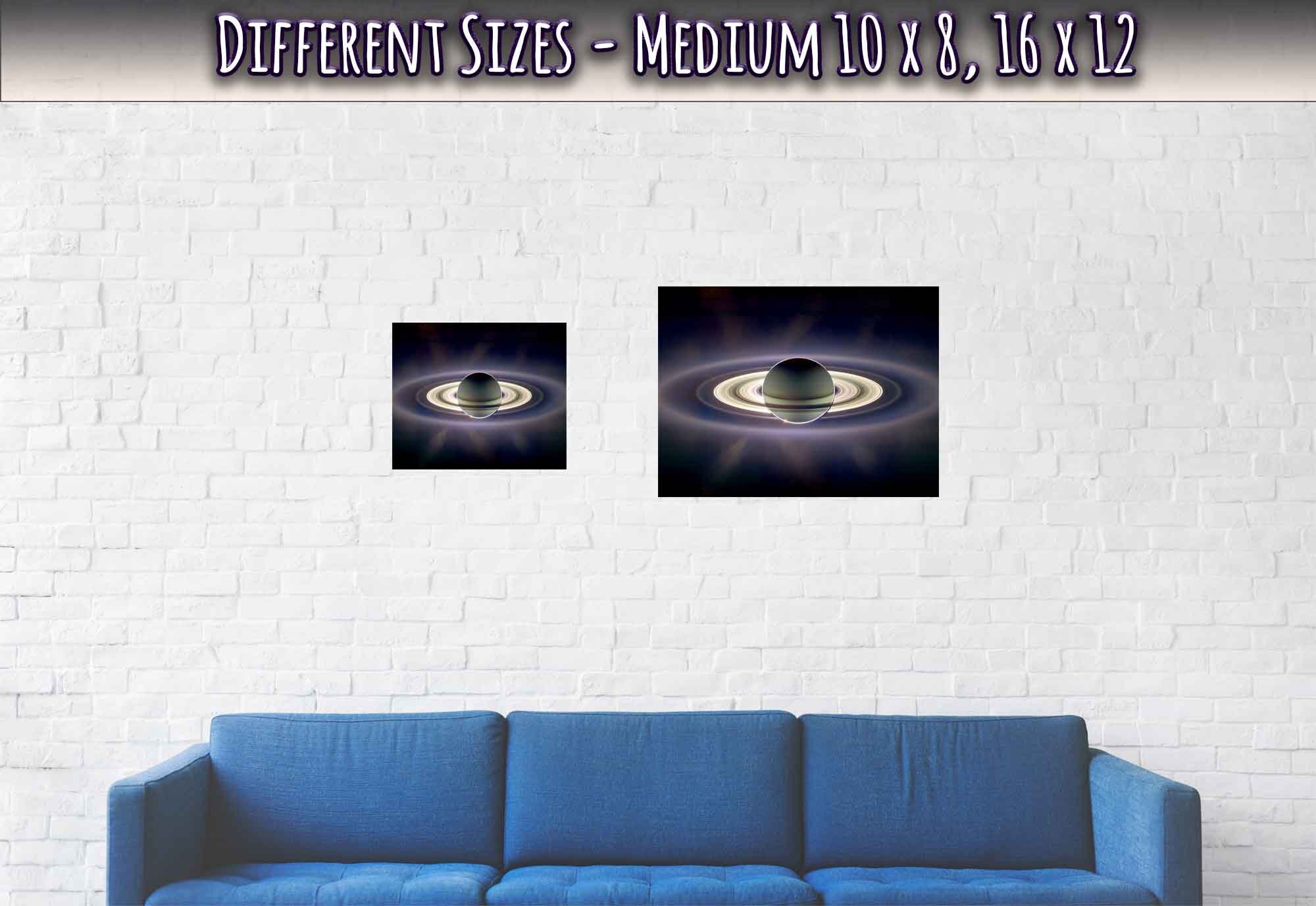 Saturn Poster - Vintage Saturn Eclipsing Sun From Cassini Spacecraft - WallArtPrints4U