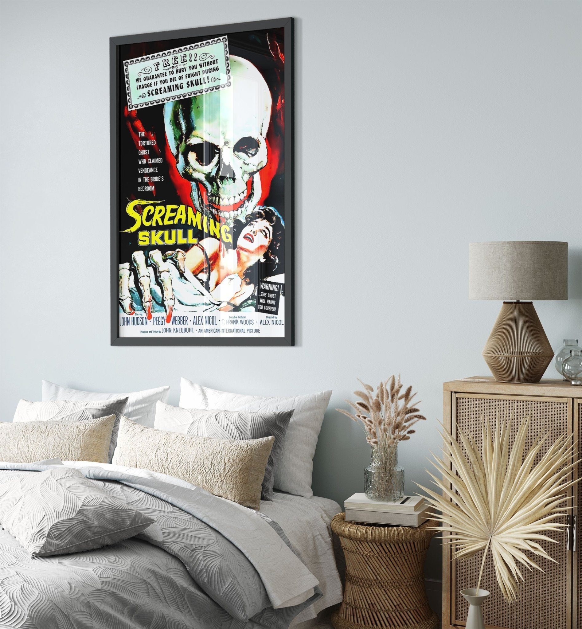 Screaming Skull Framed, Vintage Horror Movie Framed 1958 Framed Film Art - John Hudson, Peggy Webber - WallArtPrints4U