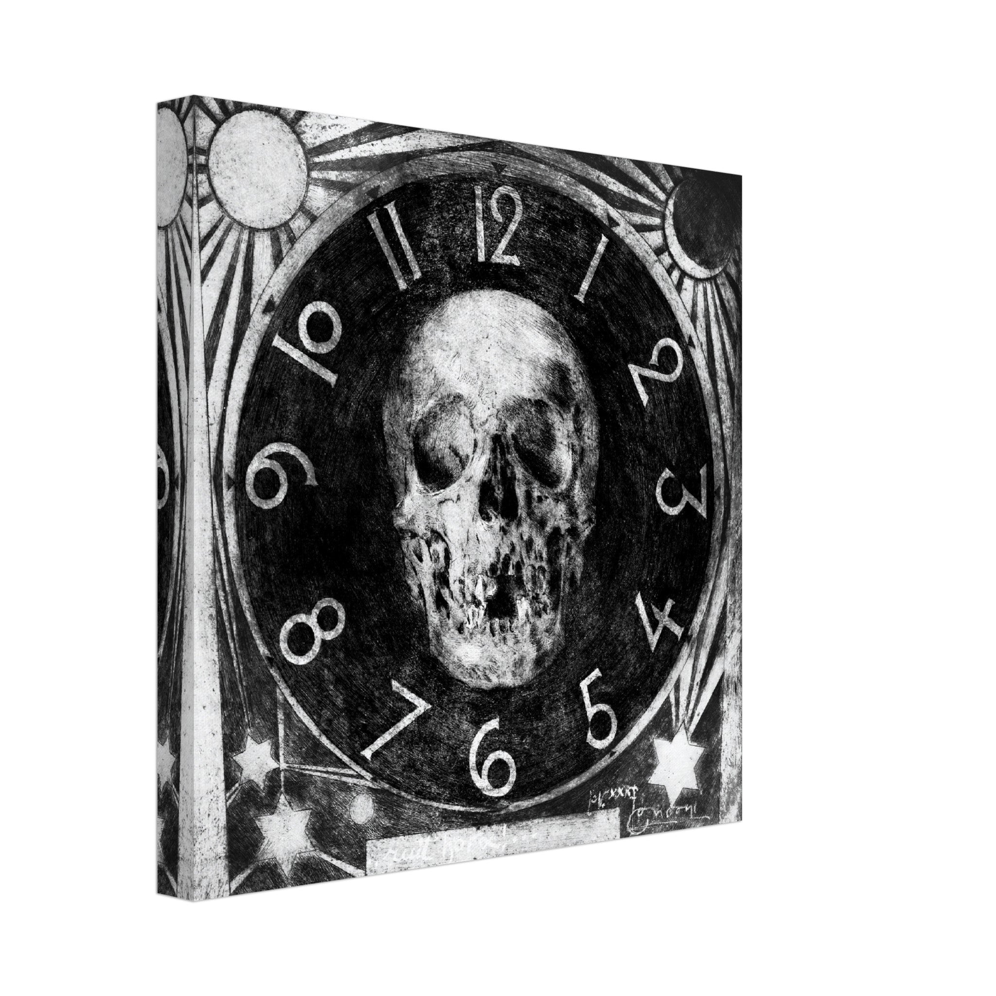 Skull Clock Canvas Print - Ruit Hora (Fleeting Time) Canvas Print - Luigi Conconi - WallArtPrints4U