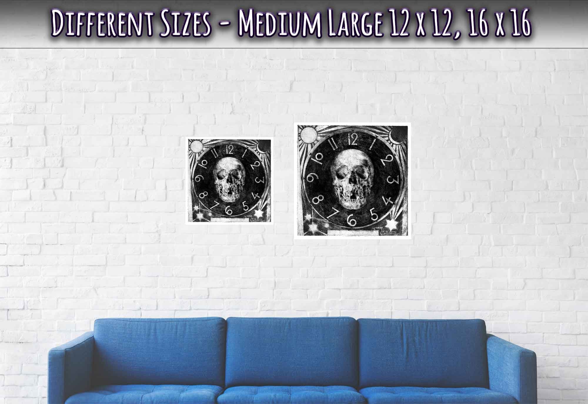 Skull Clock Poster - Ruit Hora (Fleeting Time) Poster - Luigi Conconi - WallArtPrints4U