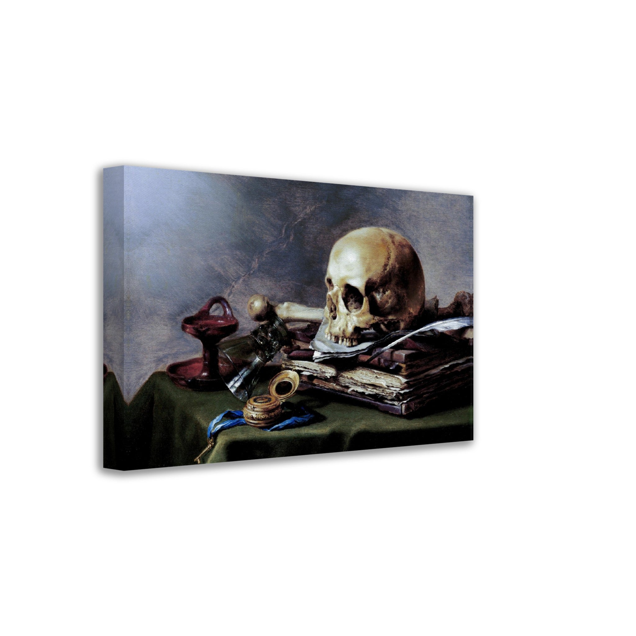 Skull Still Life Canvas Print - Pieter Claesz Vanitas Print - Vanitas Still Life - WallArtPrints4U