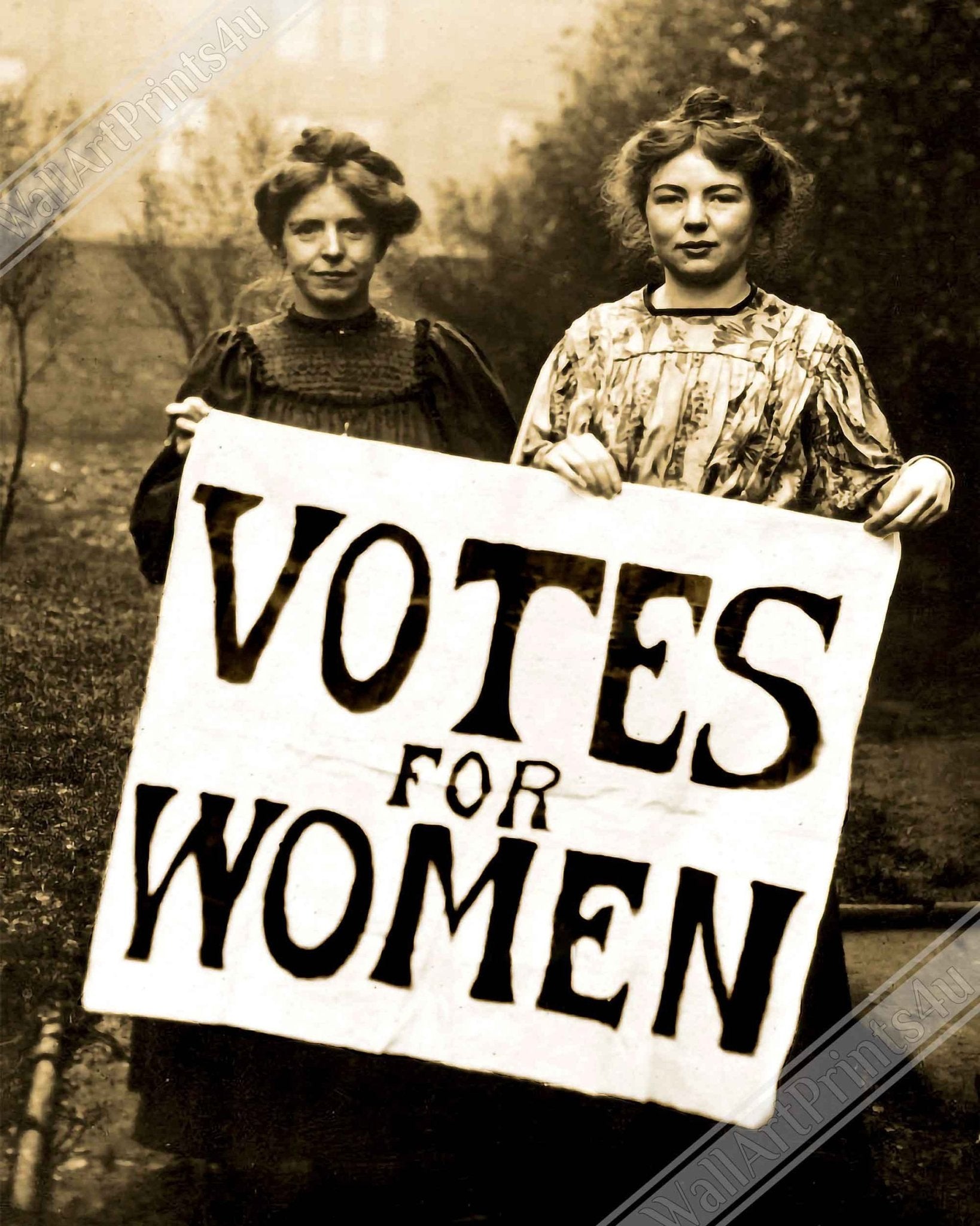 Suffragettes Poster, Votes For Women Print, Vintage Photo Christabel Pankhurst, Annie Kenney - WallArtPrints4U