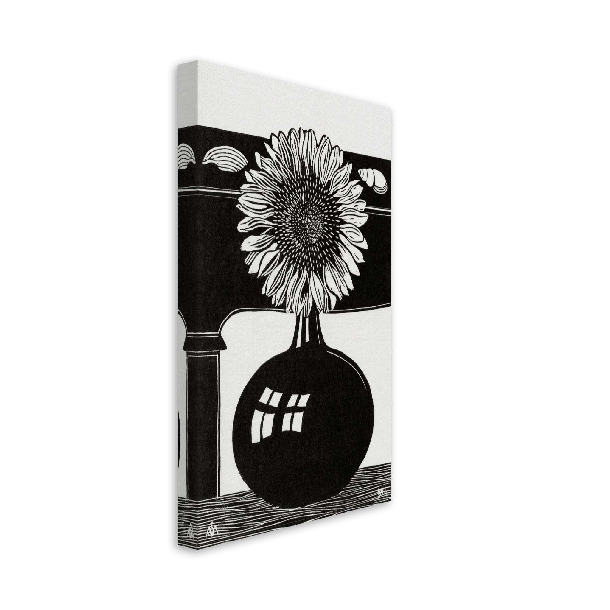 Sunflower Canvas, Samuel Jessurun Halocast Victim, Sunflower Canvas Print Black & White - WallArtPrints4U