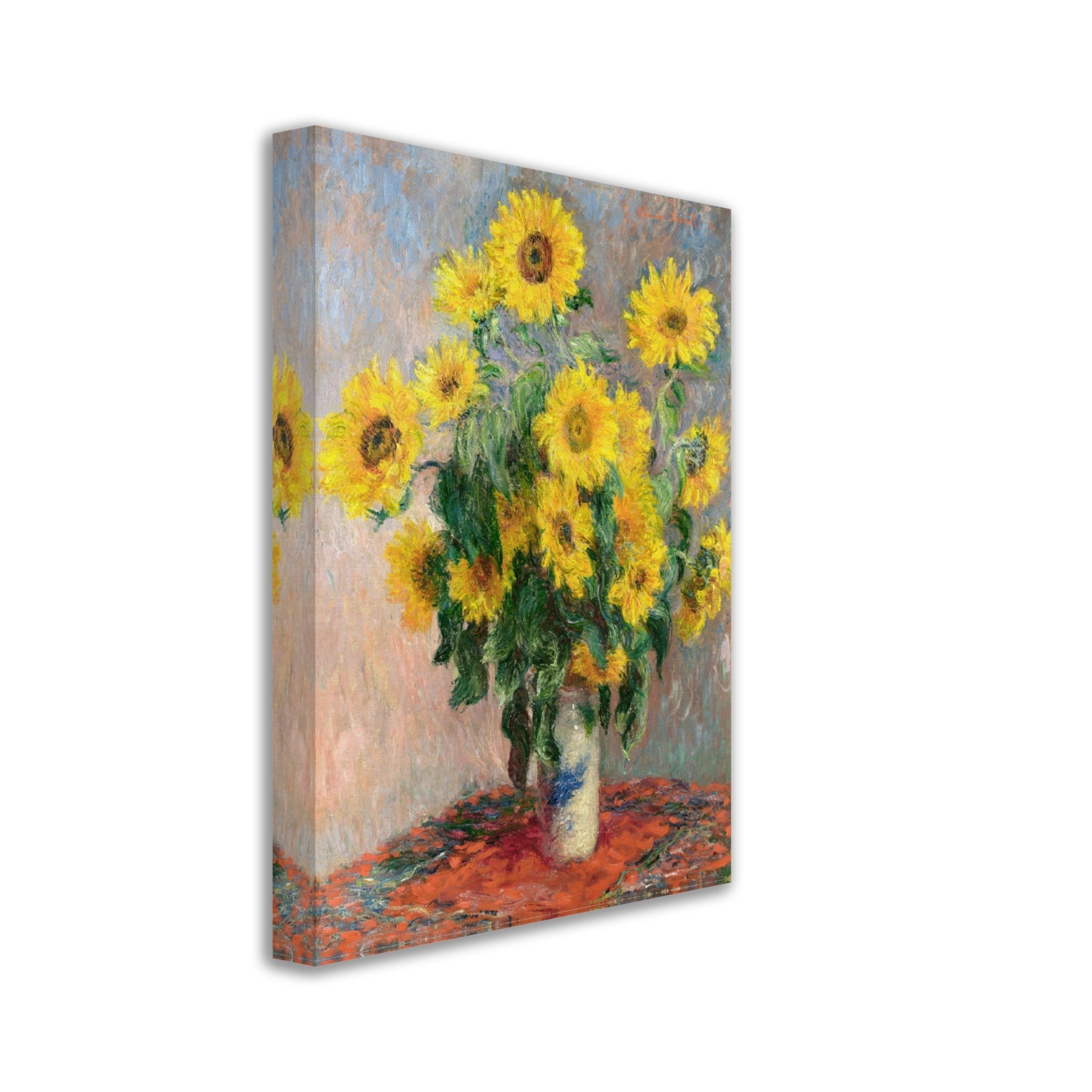 Sunflowers Canvas, Bouquet Of Sunflowers Canvas Print Claude Monet Famous Painting 1881 - WallArtPrints4U