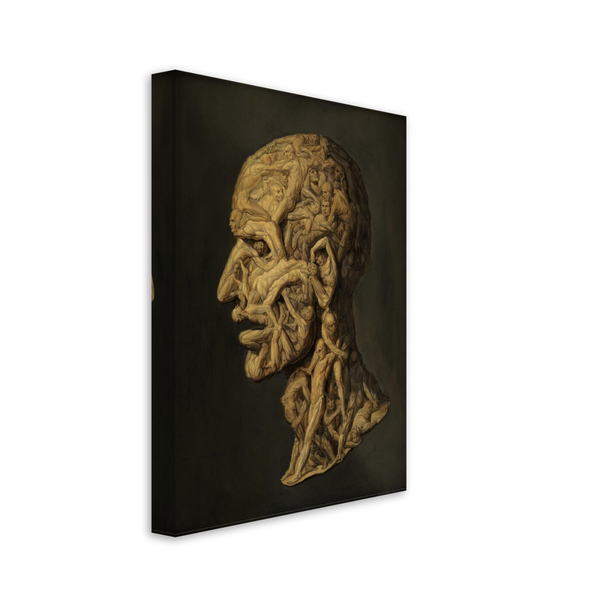 Testa Anatomica Canvas Print - Head Made From Nude Figures Wrestling - Testa Anatomica Canvas Filippo Baldi - WallArtPrints4U