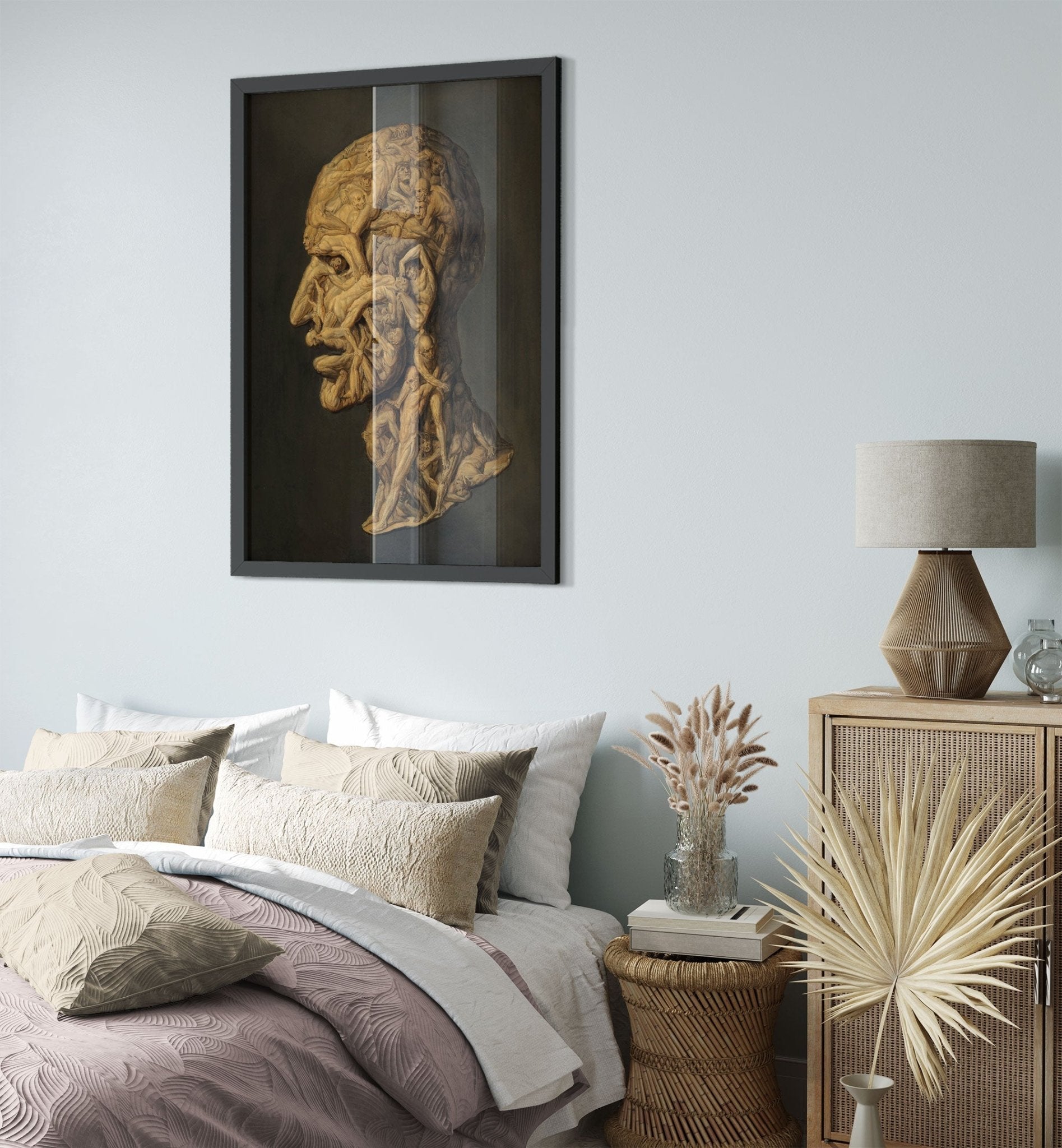 Testa Anatomica Framed Print - Head Made From Nude Figures Wrestling - Testa Anatomica Framed Filippo Baldi UK, EU USA Domestic Shipping - WallArtPrints4U