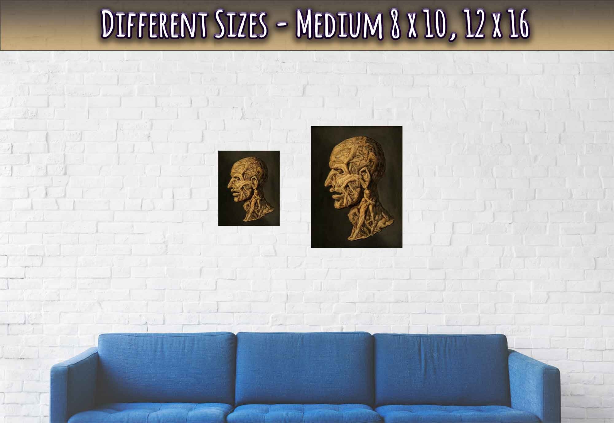 Testa Anatomica Poster - Head Made From Nude Figures Wrestling - Testa Anatomica Print Filippo Baldi - WallArtPrints4U