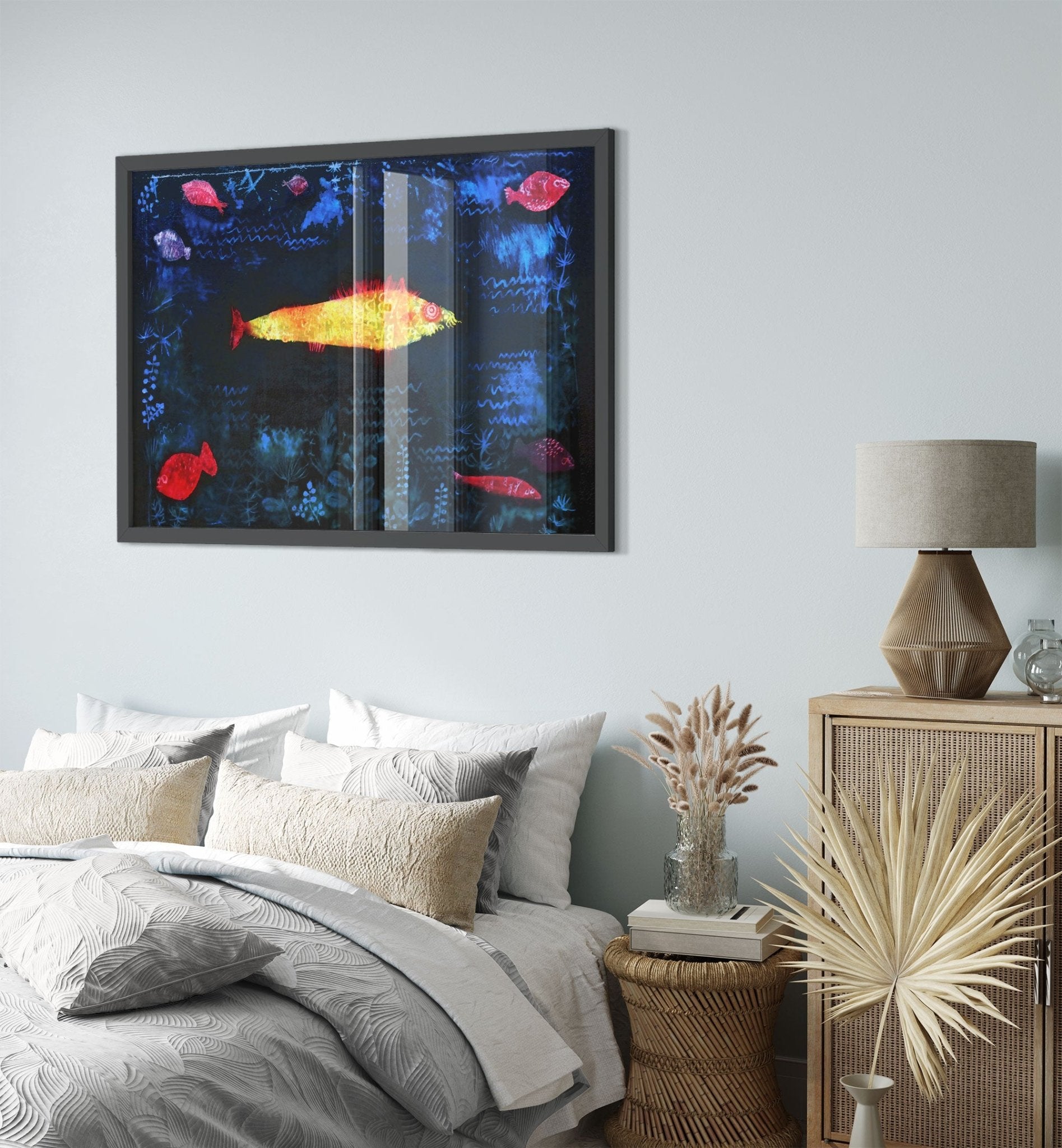 The Golden Fish Framed Print, Abstract Art Framed, Paul Klee, The Gold Fish Framed - WallArtPrints4U