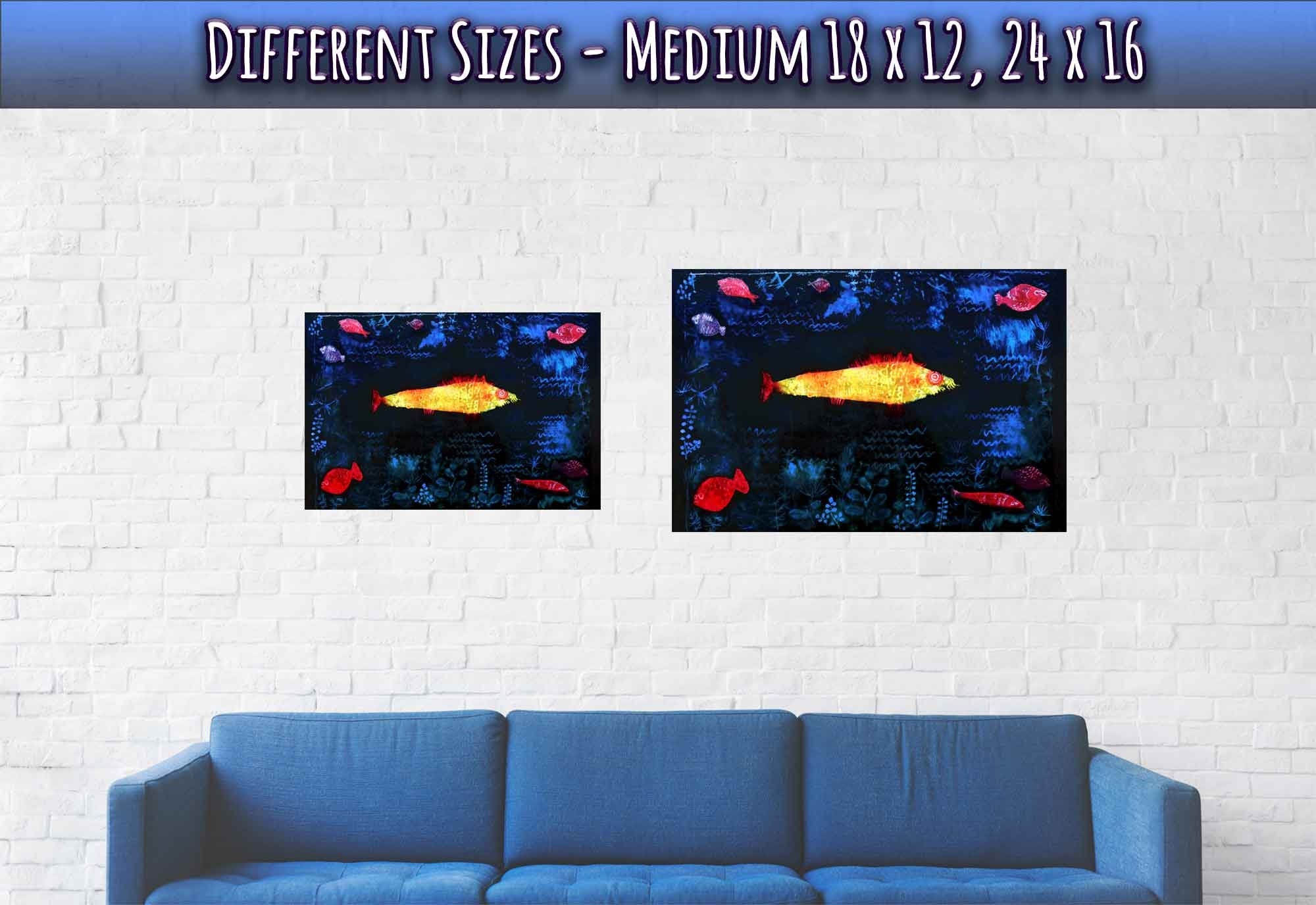 The Golden Fish Poster, Abstract Art Print, Paul Klee, The Gold Fish Print - WallArtPrints4U