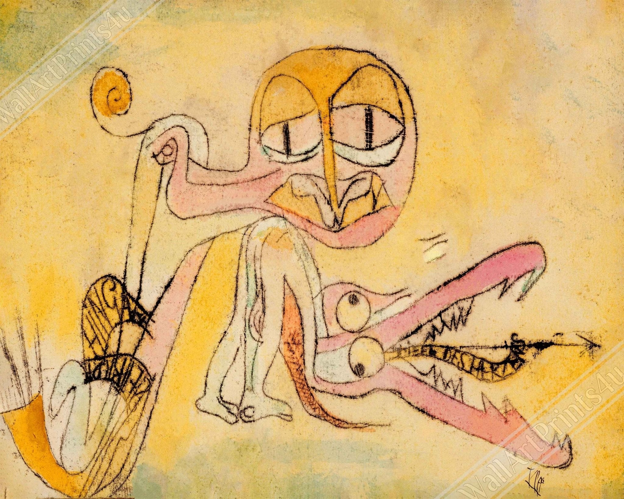 The Hypocrites Framed Print, Abstract Art Framed, Paul Klee, The Hypocrites Framed - WallArtPrints4U