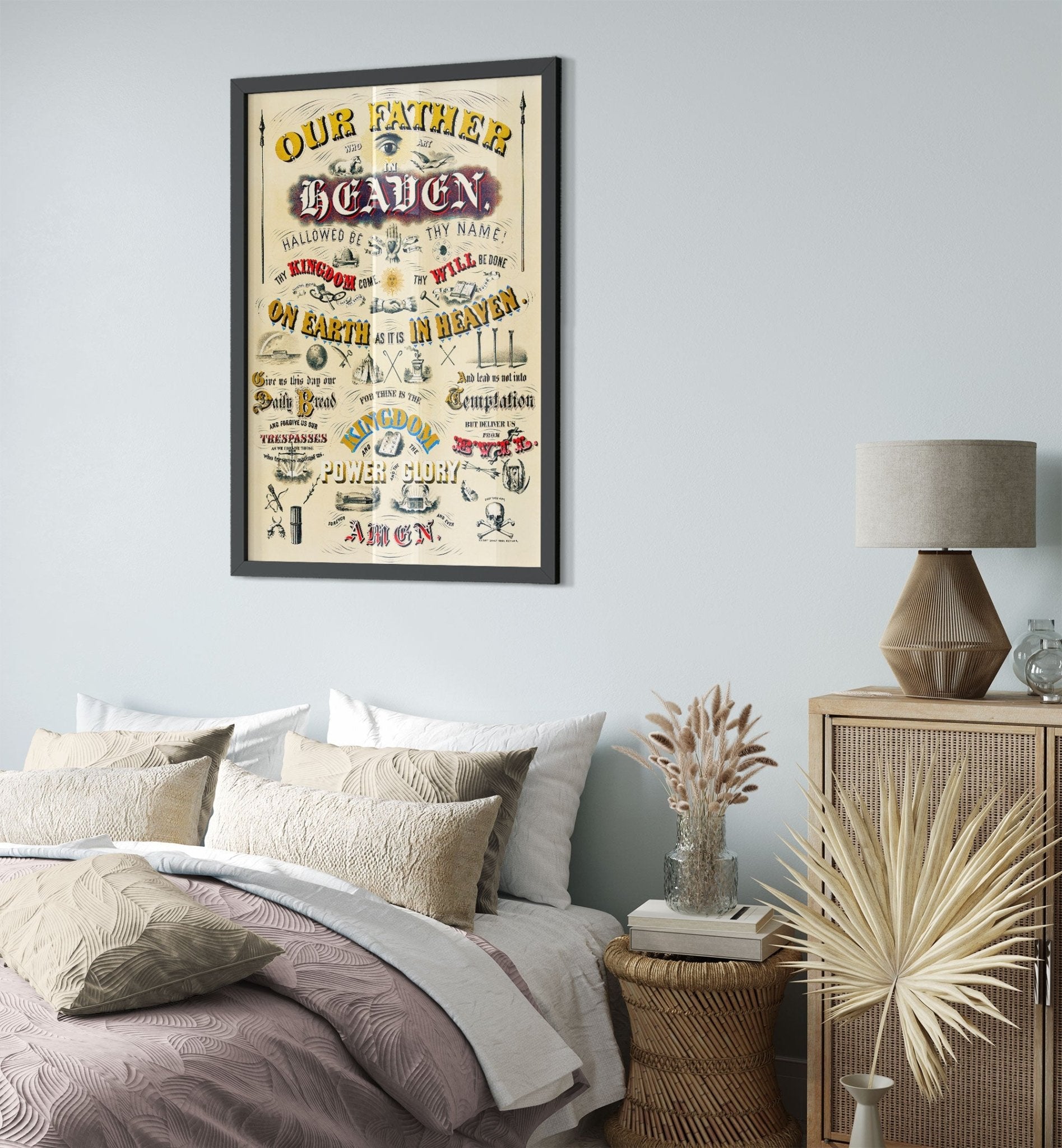 The Lords Prayer Framed Print, Ehrgott And Forbriger Vintage Lords Prayer - WallArtPrints4U