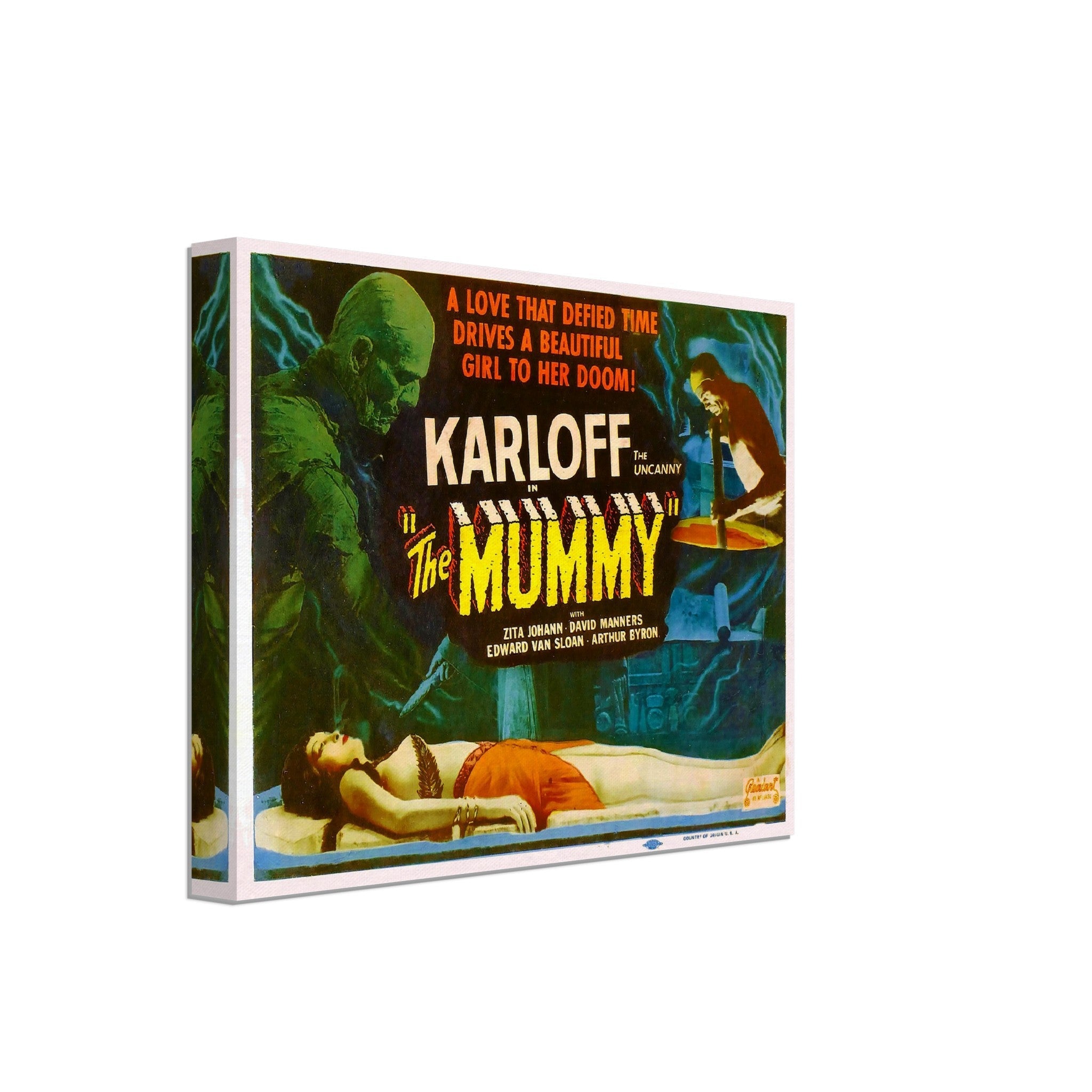 The Mummy Canvas, Vintage Horror Movie Canvas 1932 Canvas Film Art - Boris Karloff, Zita Johann, David Manners - WallArtPrints4U