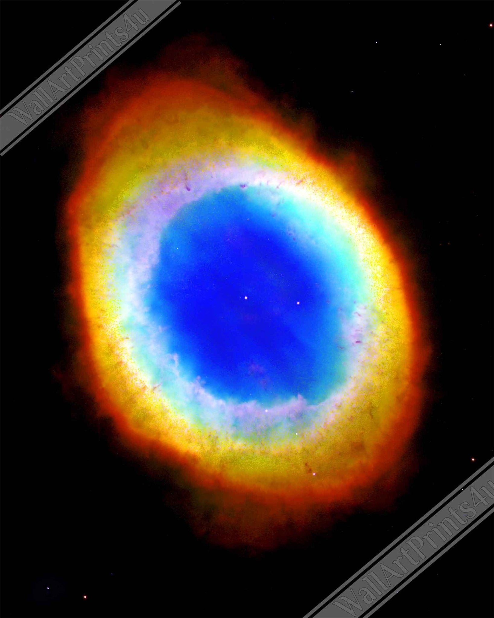 The Ring Nebula Canvas - Discovered 1779 - The Ring Nebula Canvas Print Beautiful Colors From Nasa - WallArtPrints4U