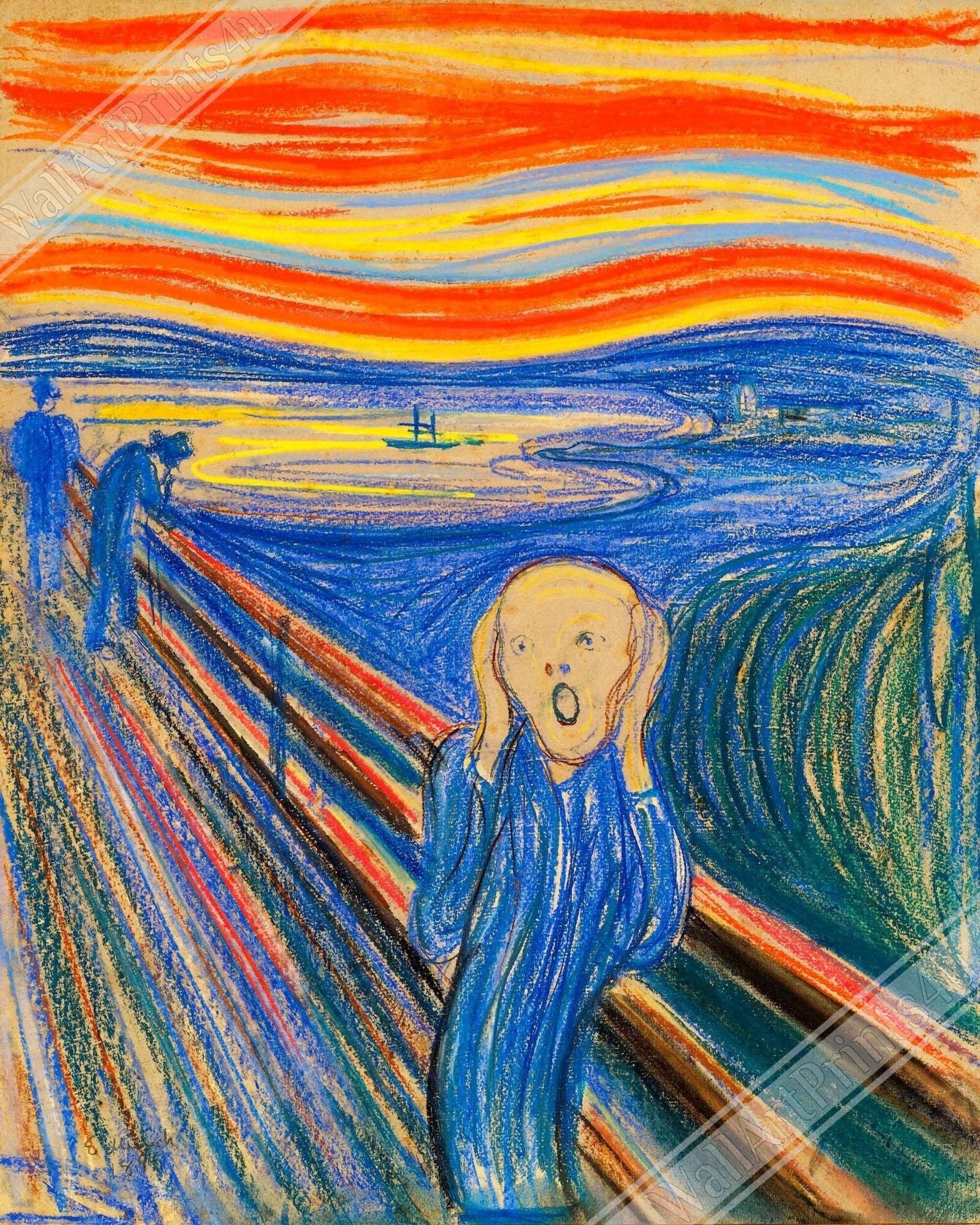 The Scream Framed Print, Pastel Version Edvard Munch 1893 - The Scream Framed - WallArtPrints4U