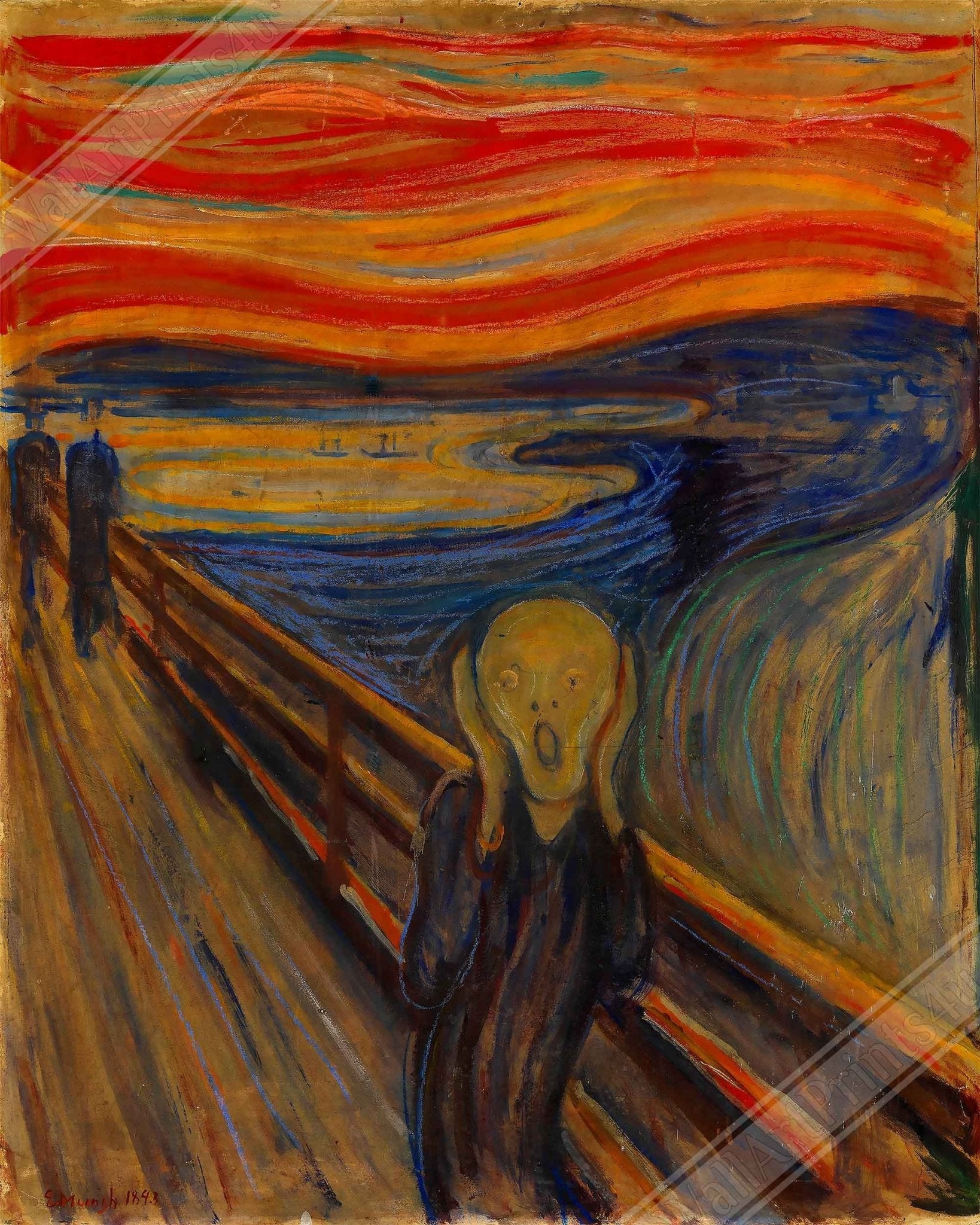 The Scream Poster, Edvard Munch 1893 - The Scream Print - The Scream Of Nature, Shriek, Shrik - WallArtPrints4U