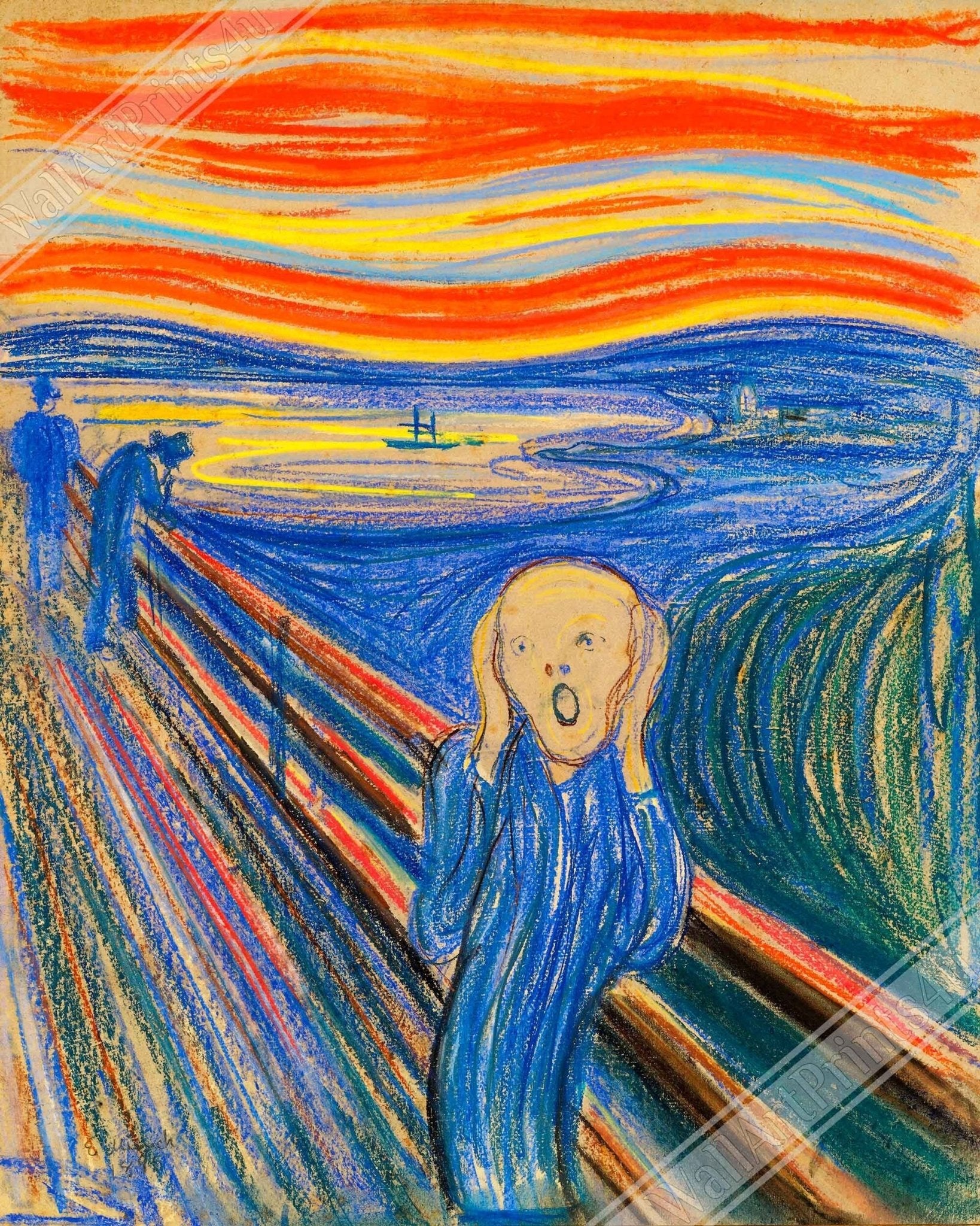 The Scream Poster, Pastel Version Edvard Munch 1893 - The Scream Print - WallArtPrints4U
