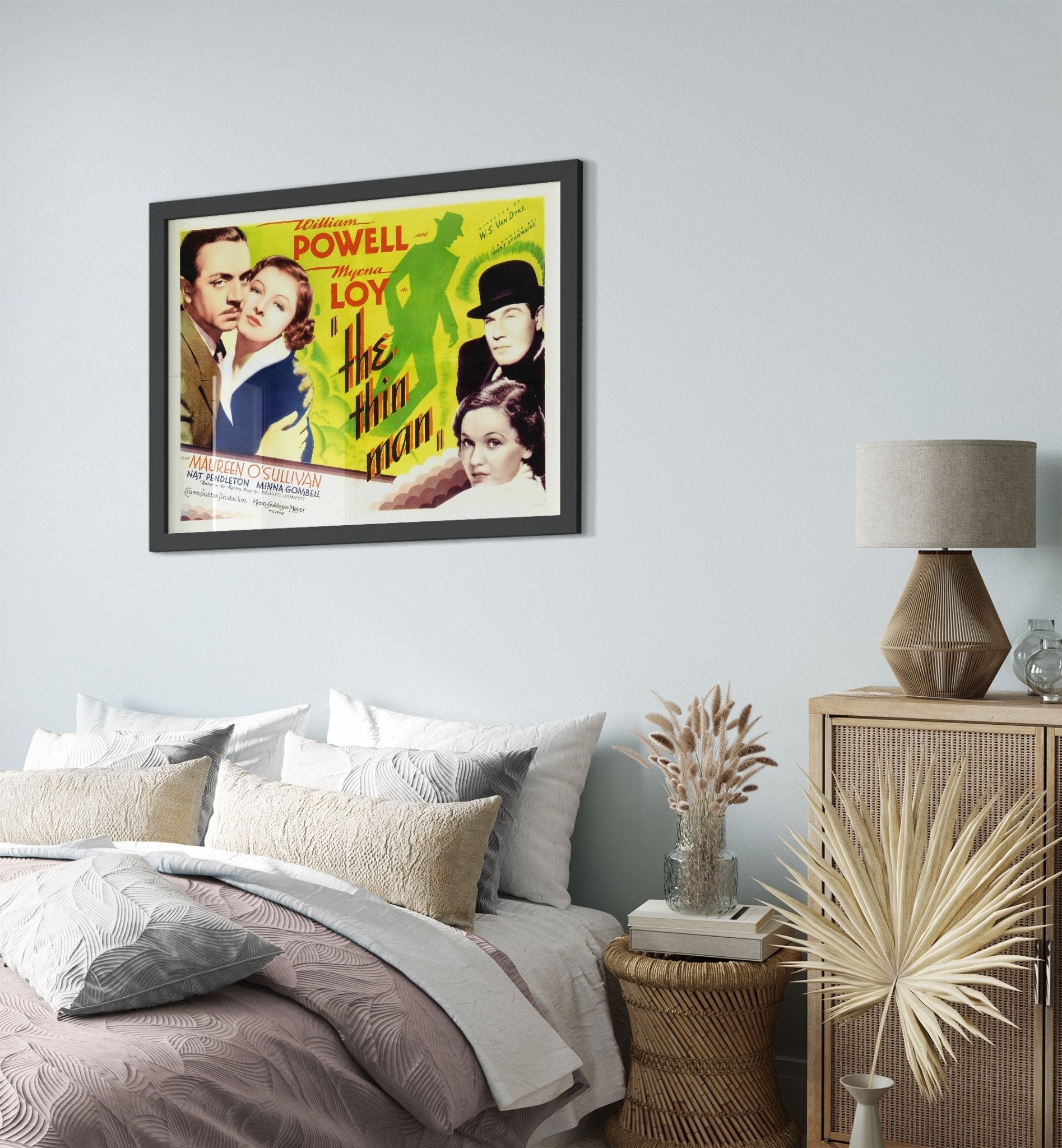 The Thin Man Framed, Vintage Movie Framed 1934 Framed Film Art - Maureen O'Sullivan, Myrna Loy, William Powell - WallArtPrints4U