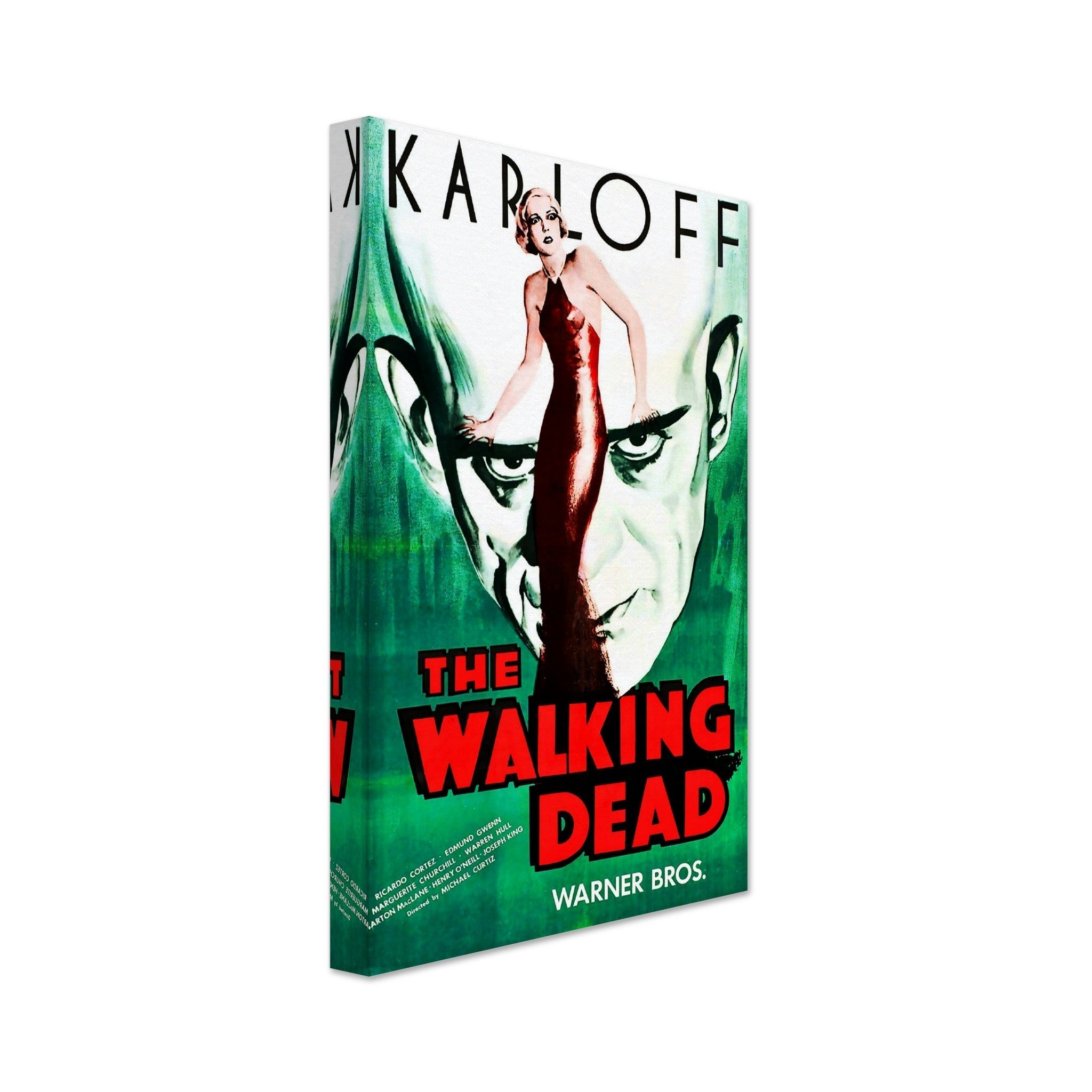 The Walking Dead Canvas, Vintage Horror Movie Canvas 1936 Canvas Film Art - Marguerite Churchill, Boris Karloff - WallArtPrints4U