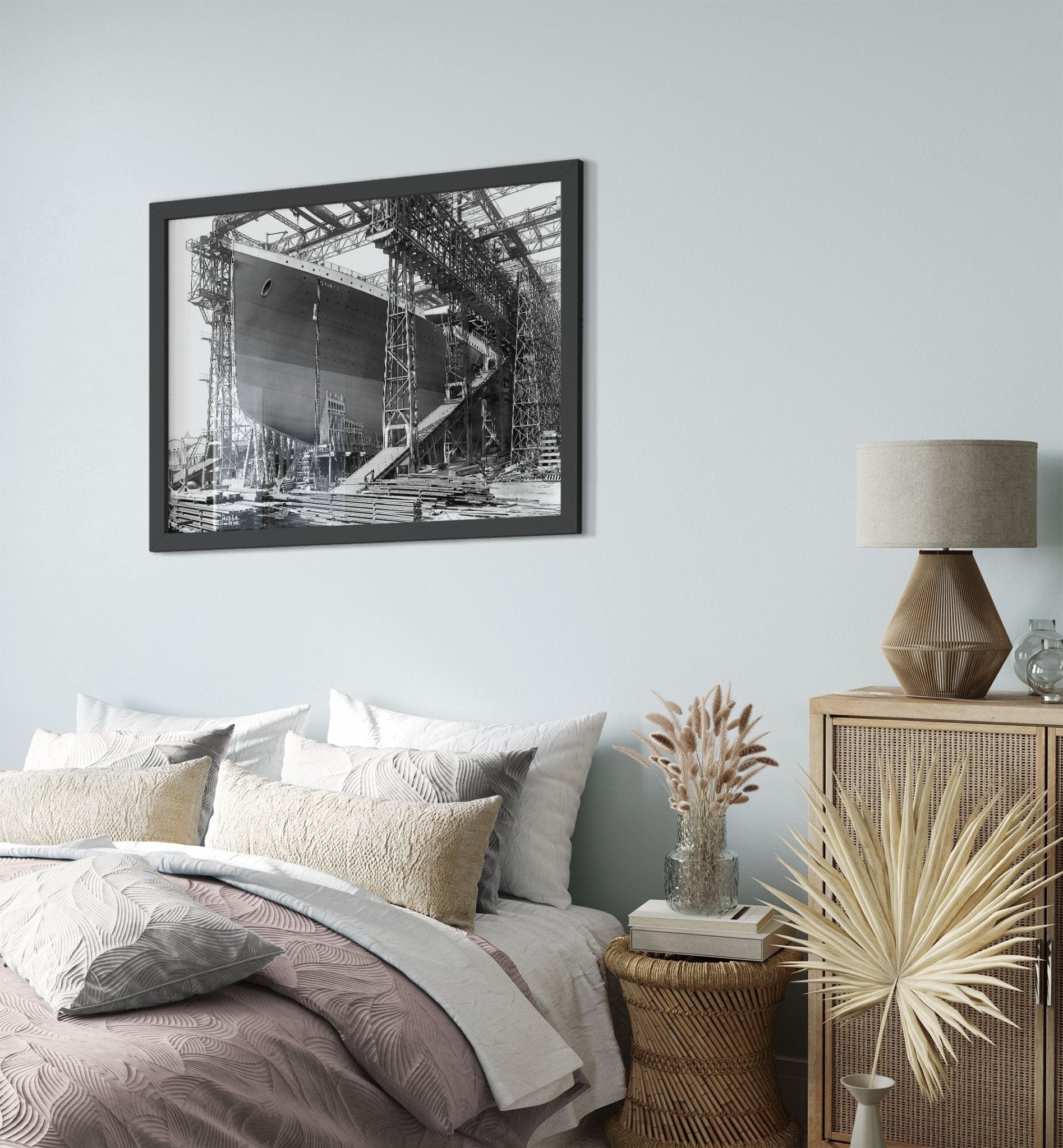 Titanic Framed, Titanic Ready To Be Launched Photo Framed Print From 1911, White Hart Line Belfast - WallArtPrints4U