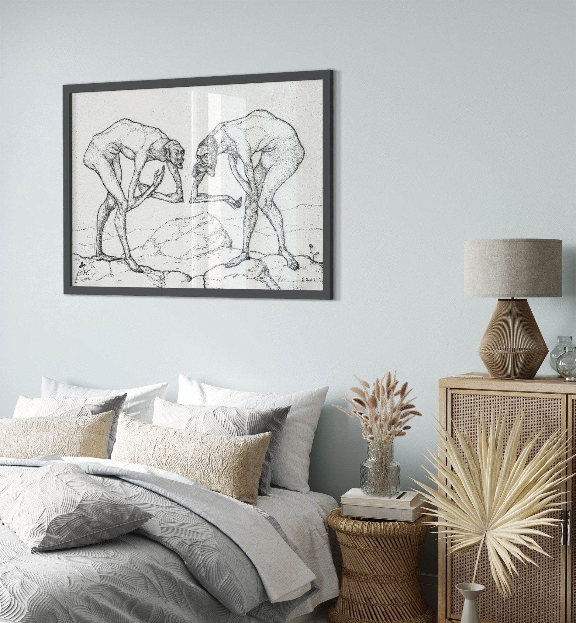 Two Men Believing Each To Be Higher Rank Framed Print, Abstract Art Framed, Paul Klee, Two Men Higher Rank Framed - WallArtPrints4U