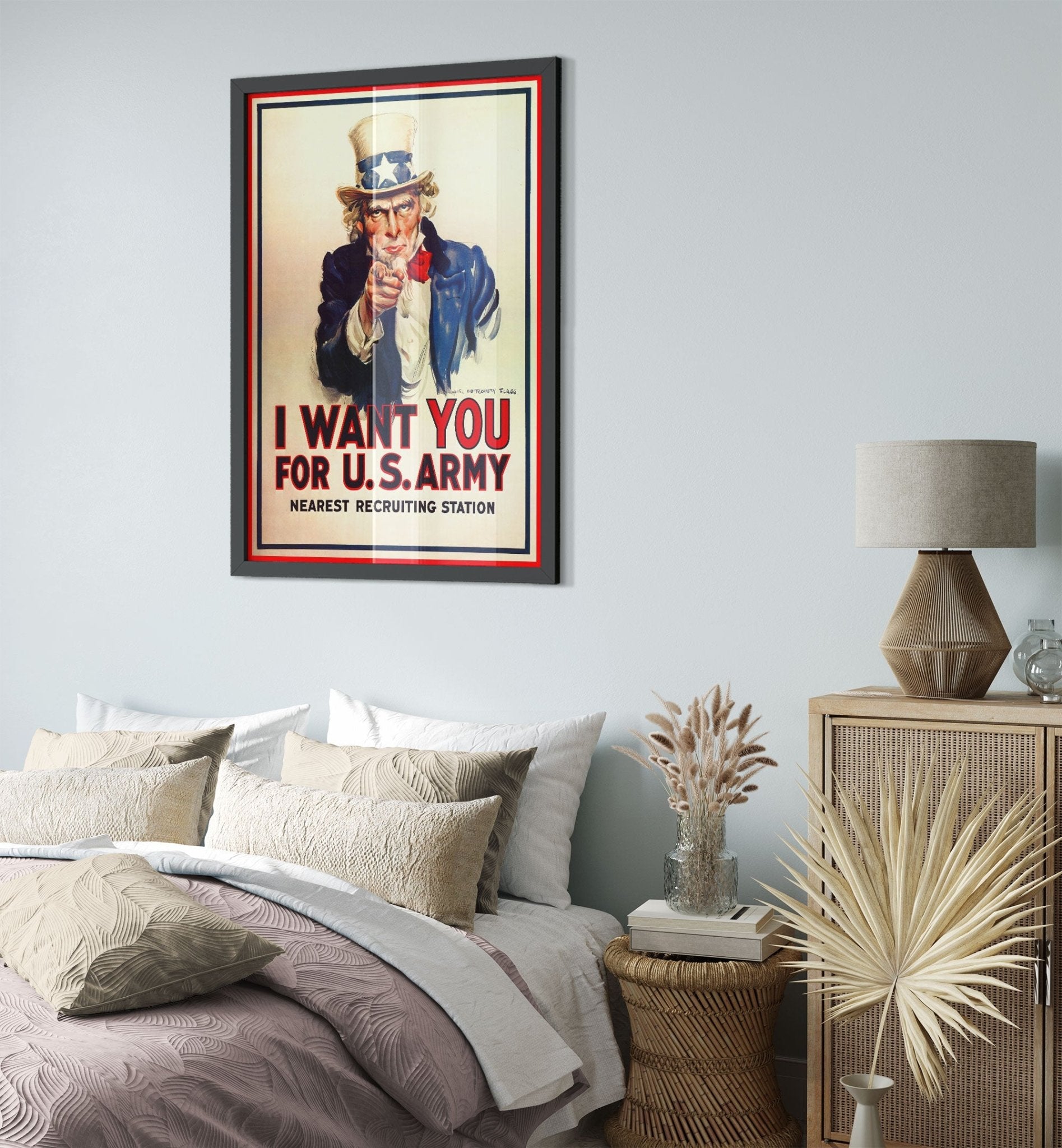 Uncle Sam Framed, World War 1 Framed Print, Vintage Us World War 1 Propaganda/Patriotism UK, EU USA Domestic Shipping - WallArtPrints4U