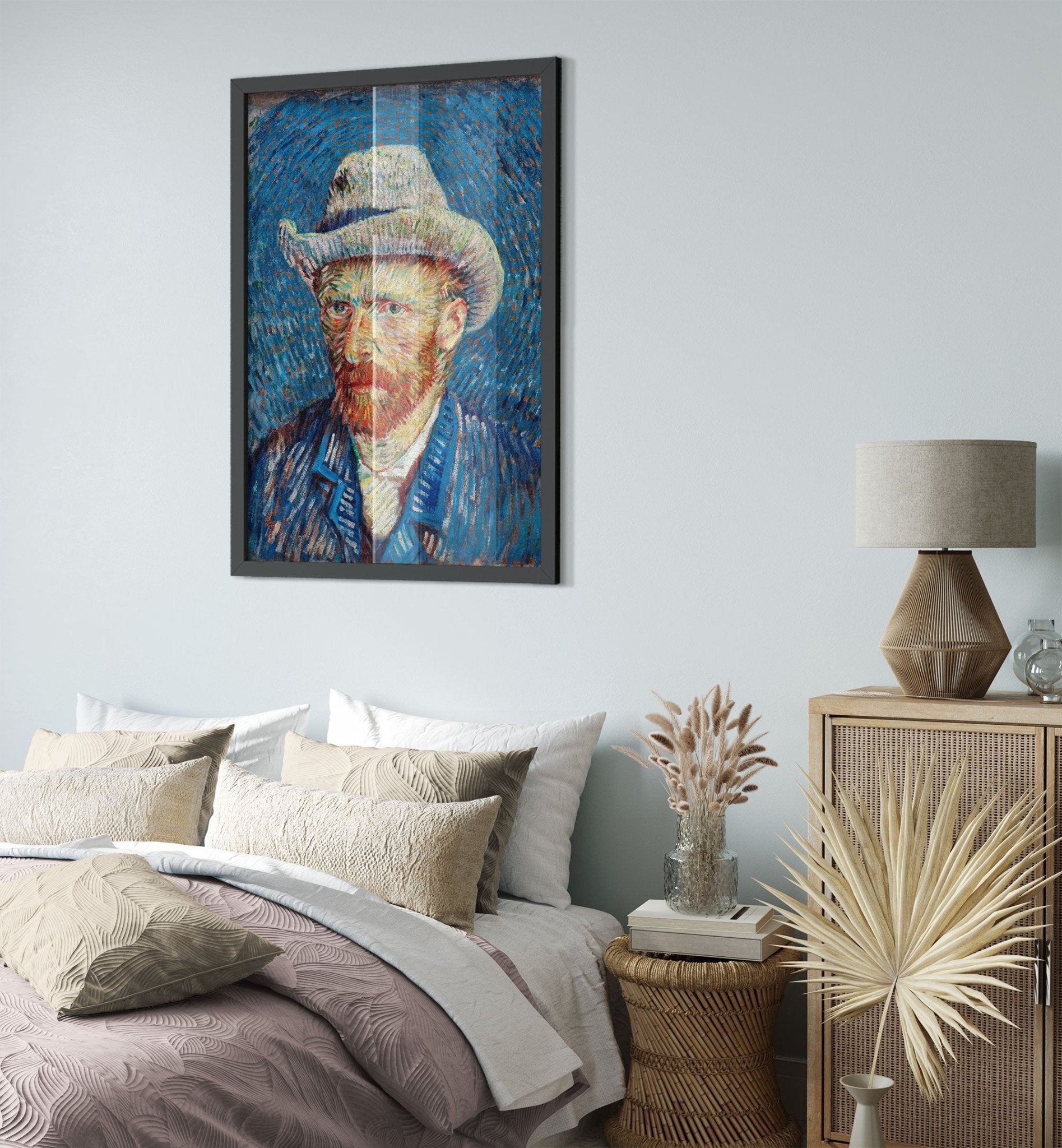Van Gogh Self Portrait Framed Print - Van Gogh Grey Felt Hat Vincent Van Gogh Last Self Portrait Framed - WallArtPrints4U