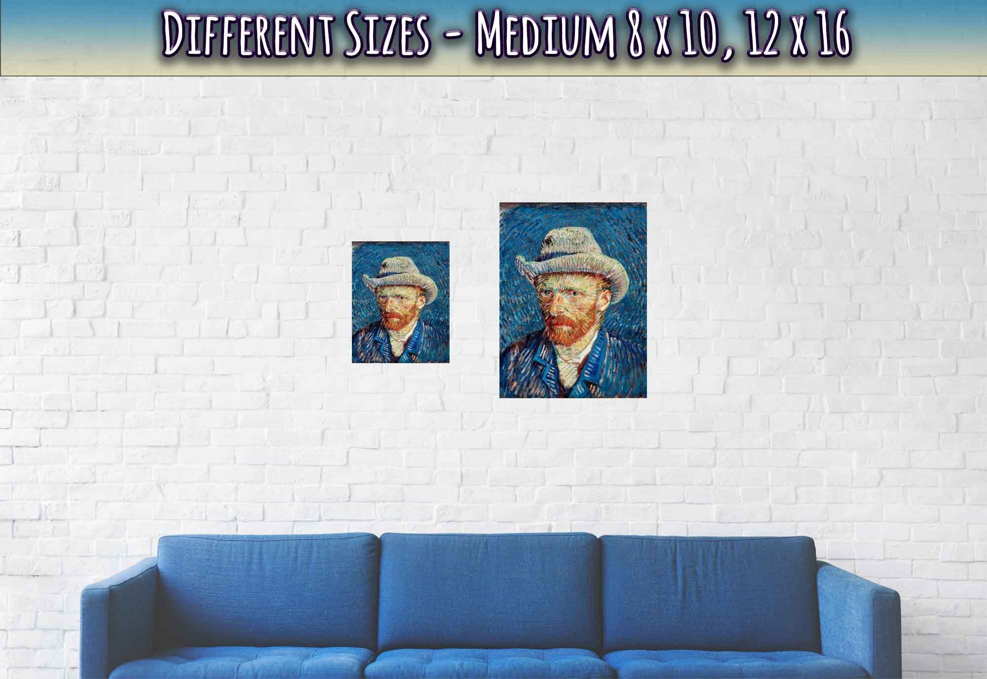 Van Gogh Self Portrait Print - Van Gogh Grey Felt Hat Poster - Vincent Van Gogh Last Self Portrait. - WallArtPrints4U