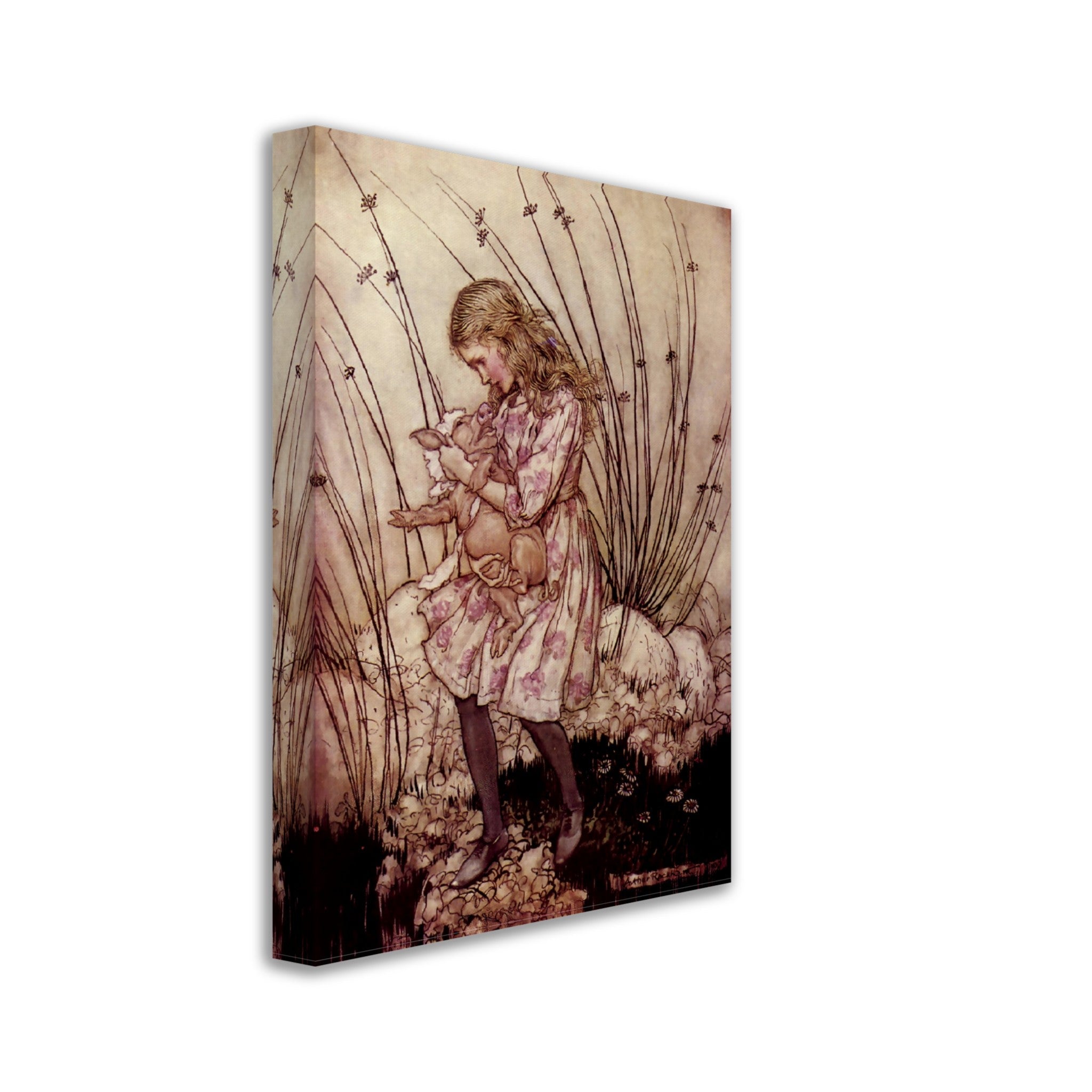 Vintage Alice In Wonderland Canvas Print - Arthur Rackham Pig Baby - Arthur Rackham Canvas - Alice With Pigbaby - WallArtPrints4U