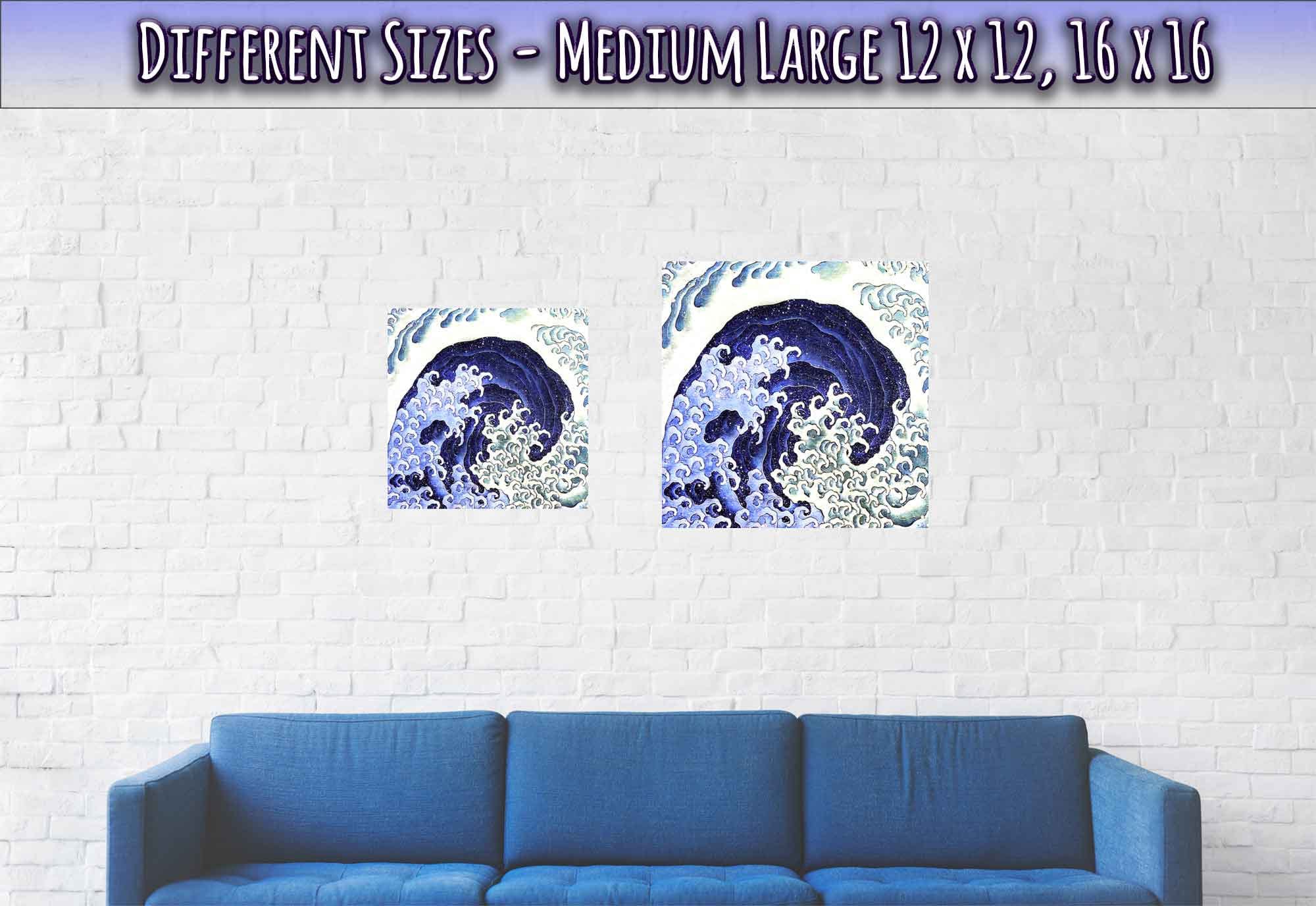 Vintage Bathroom Poster - Feminine Wave Print, Katsushika Hokusai Circa 1835 - WallArtPrints4U