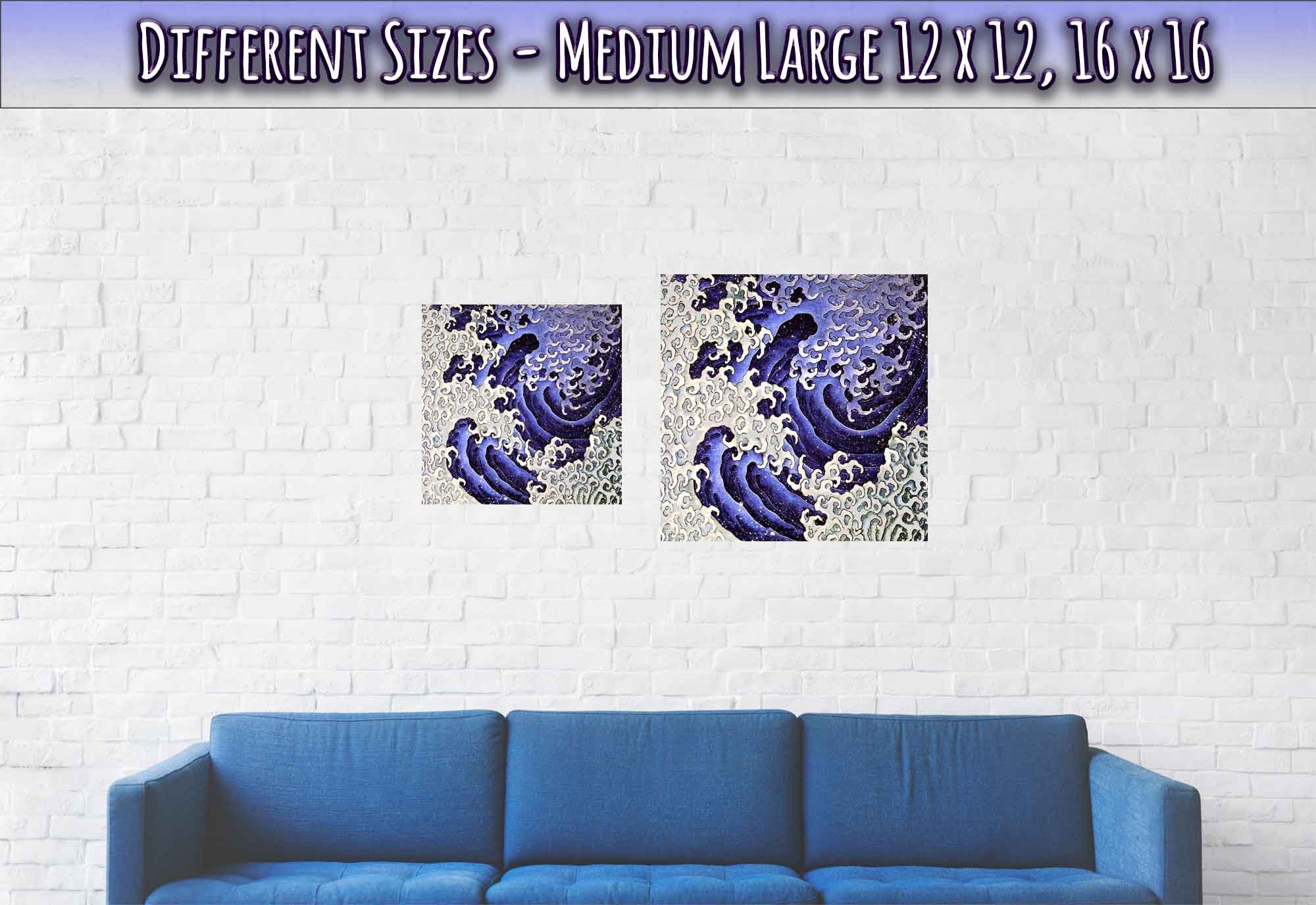 Vintage Bathroom Poster - Masculine Wave Print, Katsushika Hokusai Circa 1835 - WallArtPrints4U