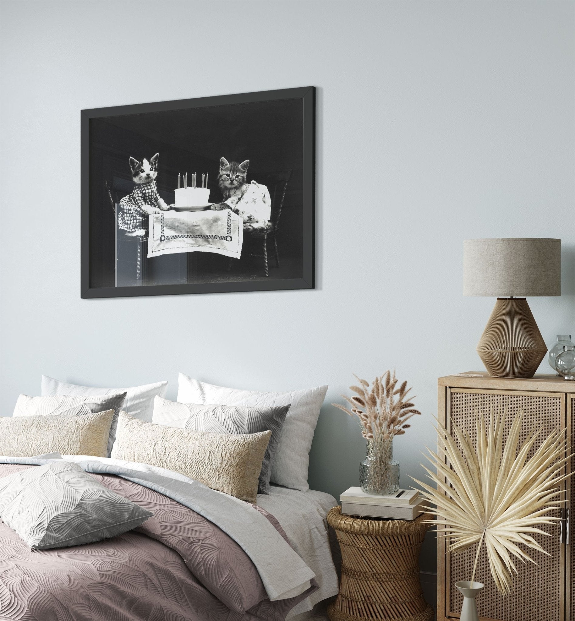 Vintage Birthday Kitten Framed Print - Cute Kitten Framed Print - Vintage Cat Kitten Framed - WallArtPrints4U