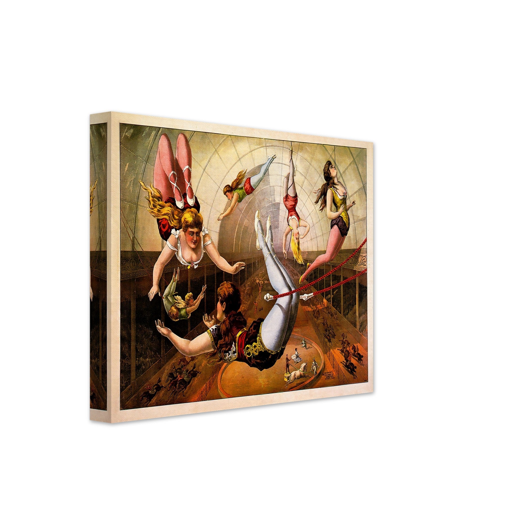 Vintage Circus Canvas, Female Acrobats Antique 1890 Canvas Print - WallArtPrints4U