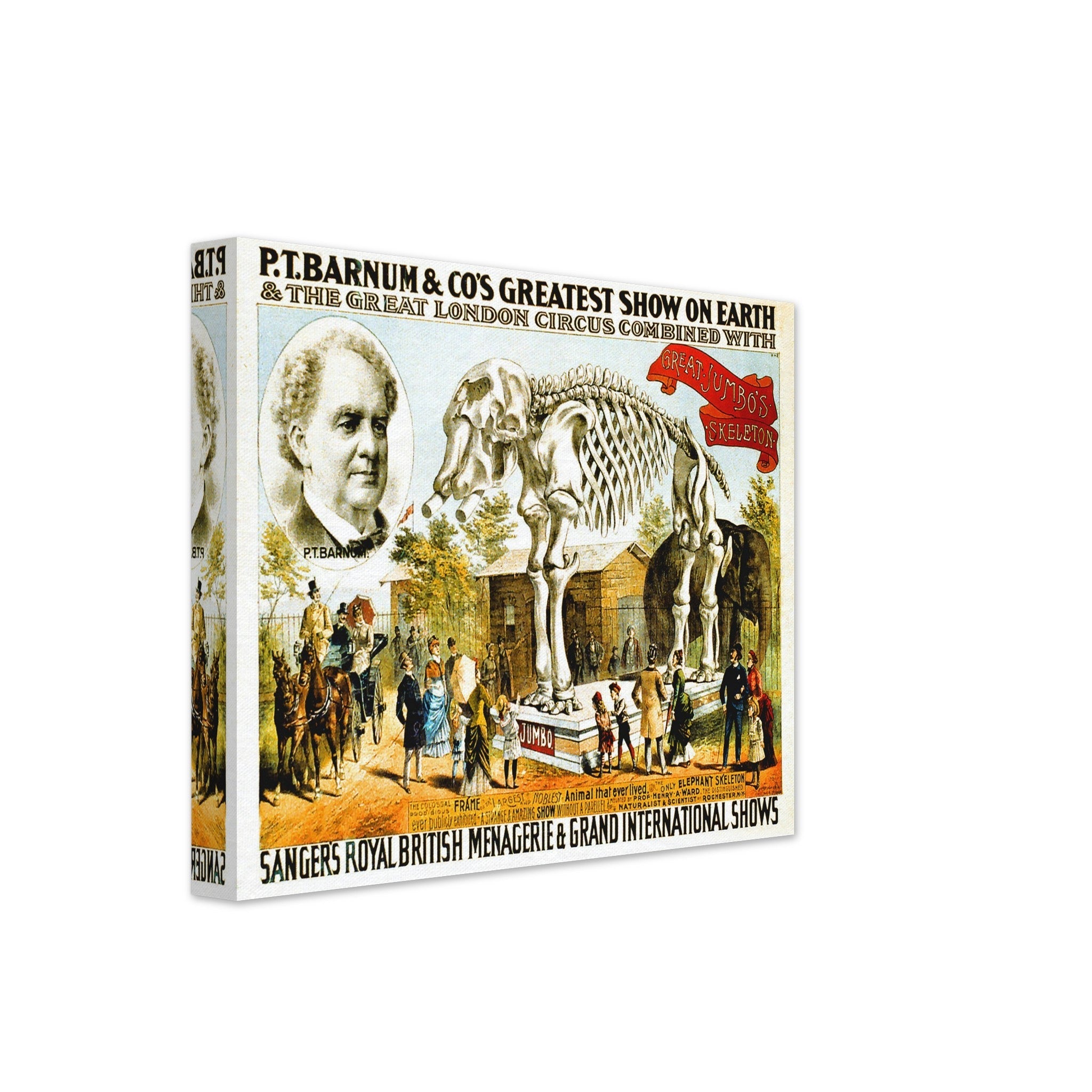 Vintage Circus Canvas, Pt Barnum Greatest Show On Earth Canvas, Real Canvas From 1888, Greatest Showman Movie - WallArtPrints4U