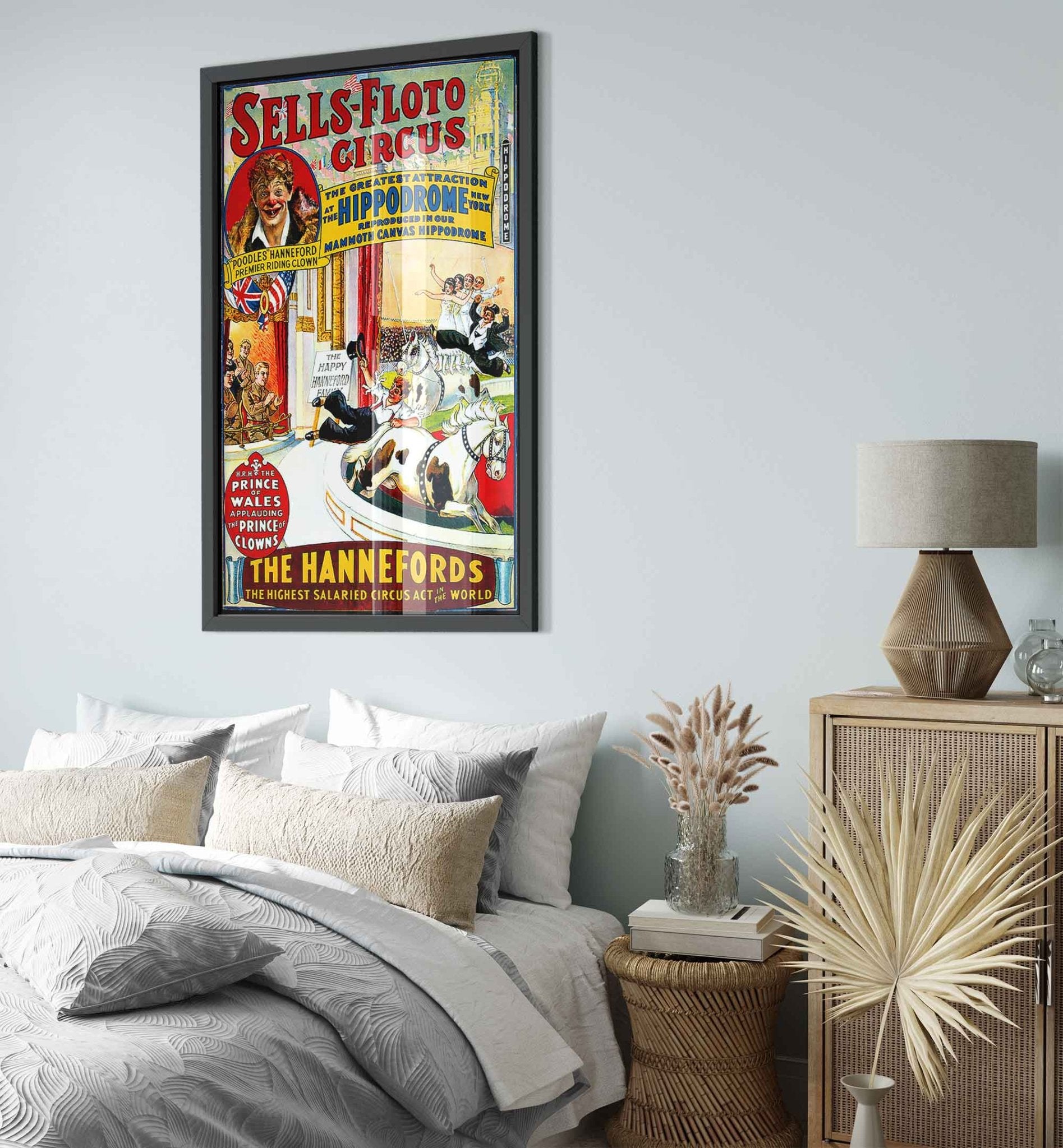 Vintage Circus Framed, Sells Floto Circus, Hippodrome New York Circa 1900. - WallArtPrints4U