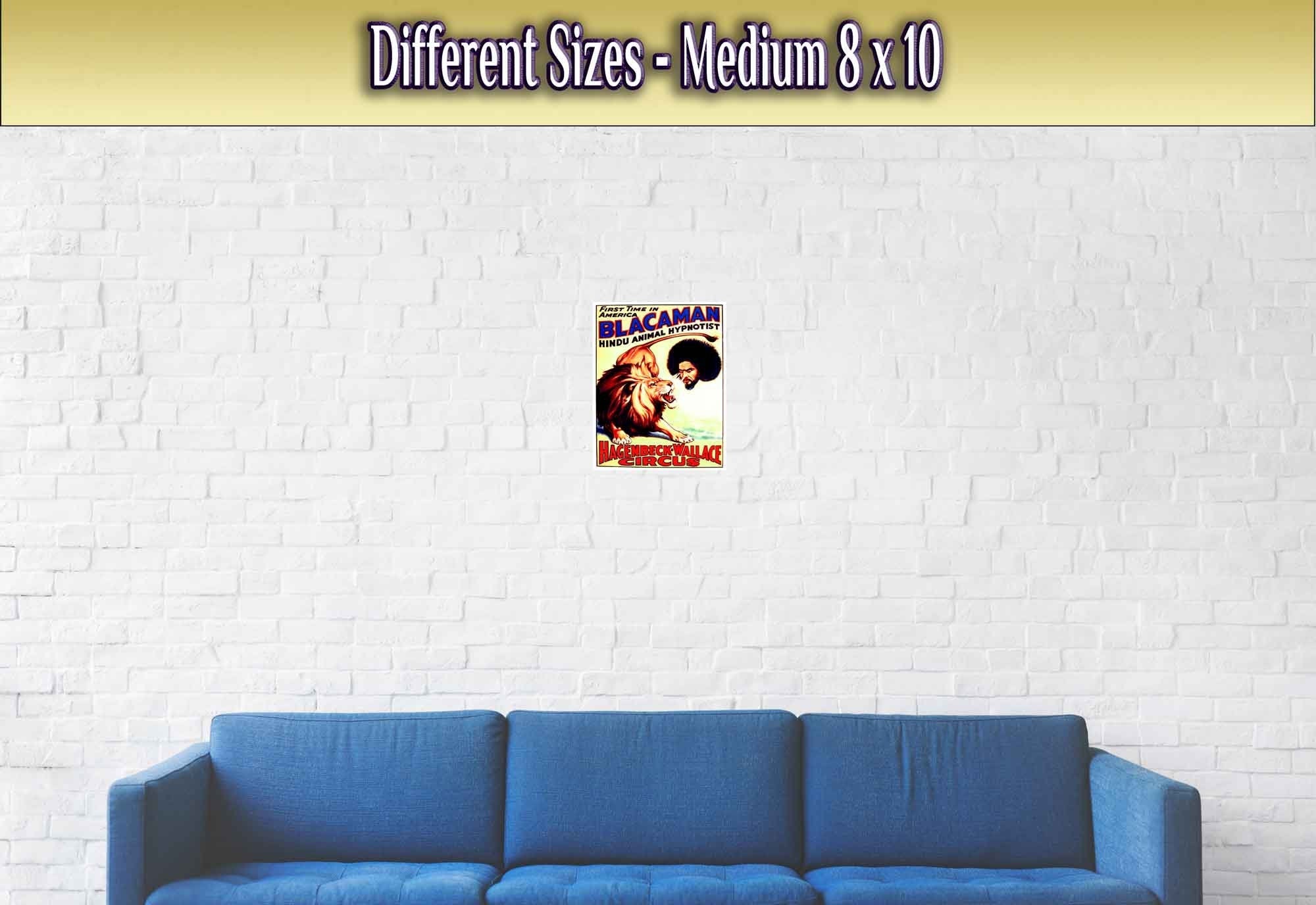 Vintage Circus Poster, Hindu Animal Hypnotist, Blacaman Indian Fakir, Circa 1928, Old Circus Poster. - WallArtPrints4U