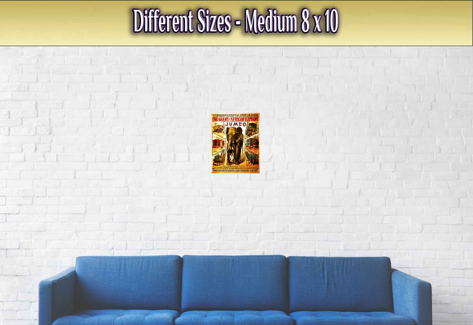 Vintage Circus Poster, Pt Barnum Giant Jumbo - Greatest Show On Earth Poster, 1888, Greatest Showman Movie - WallArtPrints4U