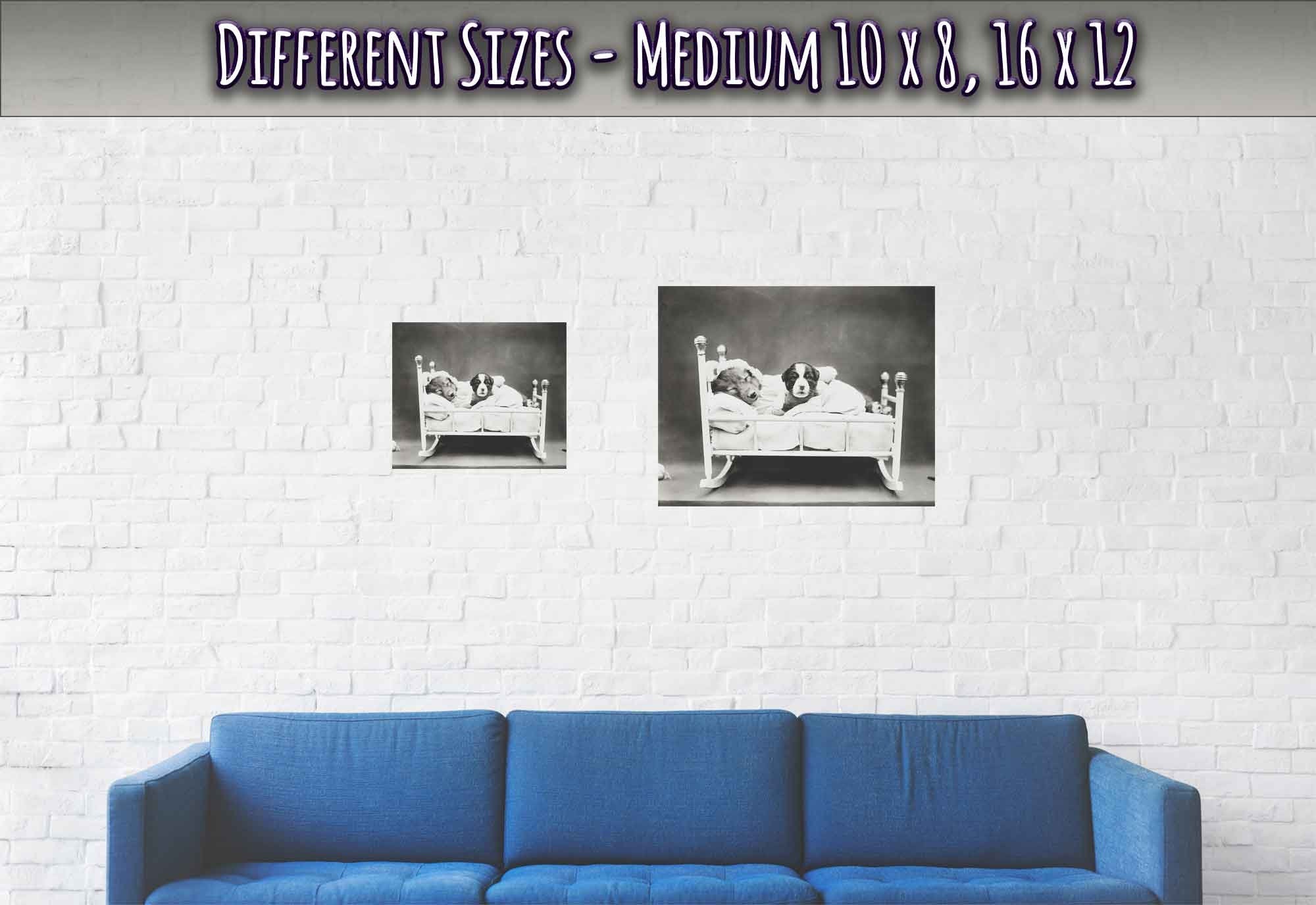 Vintage Cute Dog Poster Print Bedtime Puppy - Cute Puppy Print - Vintage Dog Puppy Poster - WallArtPrints4U