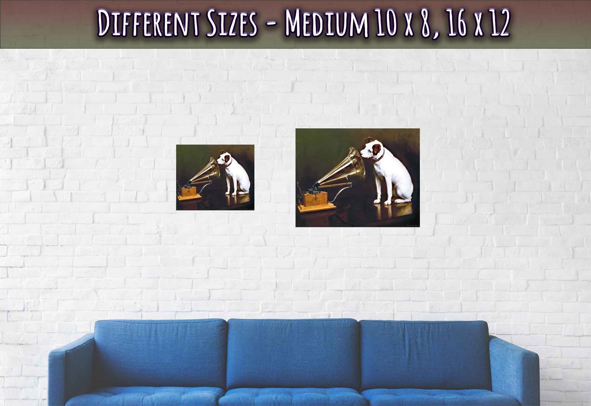 Vintage Dog Poster Nipper The Original HMV Dog 1898 Poster Print - WallArtPrints4U