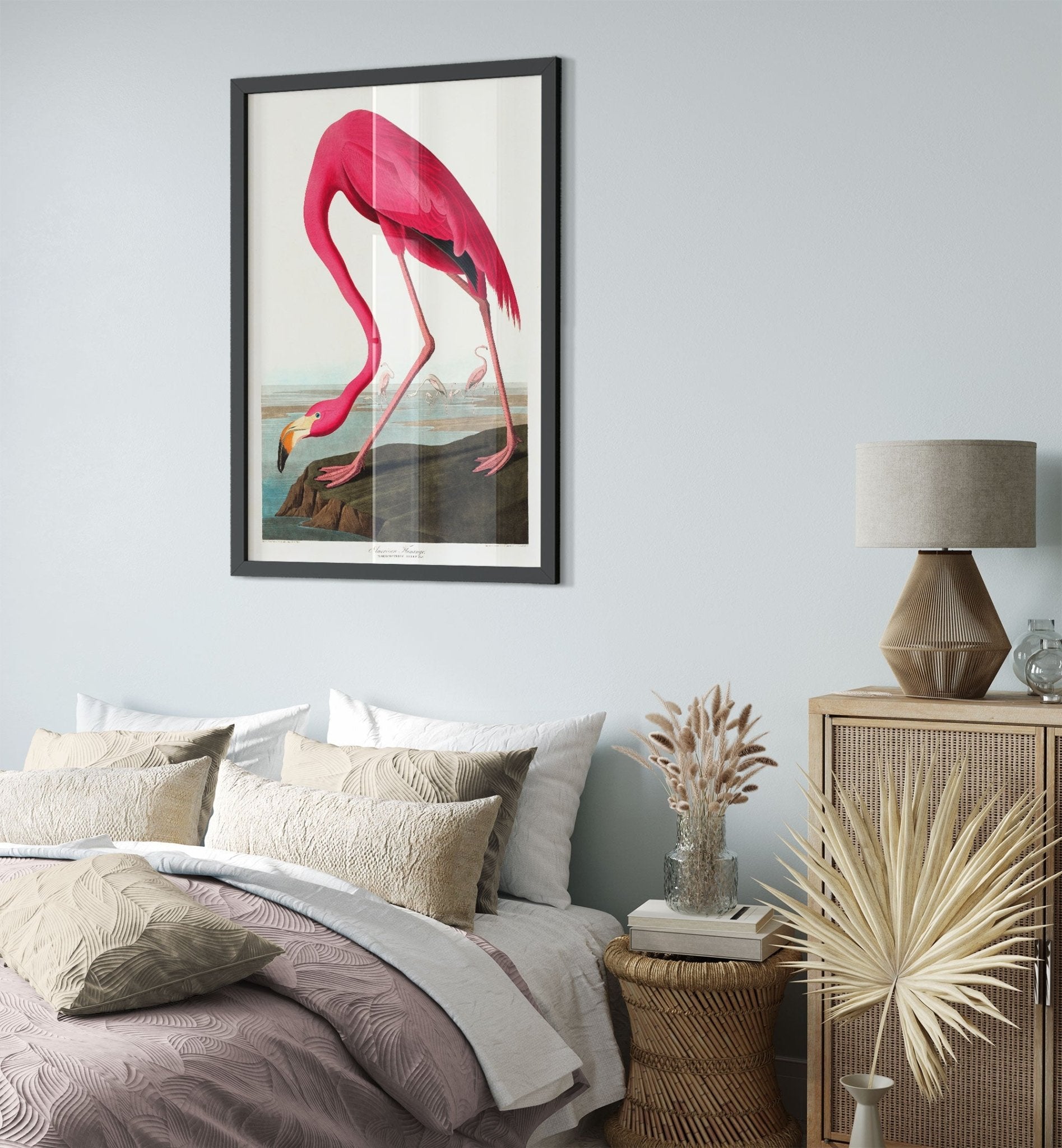 Vintage Flamingo Framed, John Audubon, Vintage Texian Flamingo Art - Vintage Flamingo Framed Print UK, EU USA Domestic Shipping - WallArtPrints4U