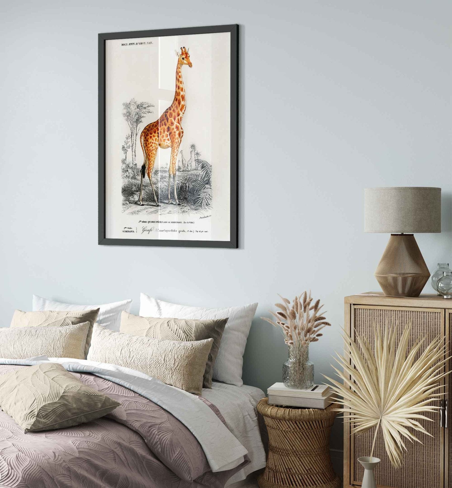 Vintage Giraffe Framed, Charles Dessalines, Vintage Giraffe Art - Vintage Giraffe Framed Print - WallArtPrints4U