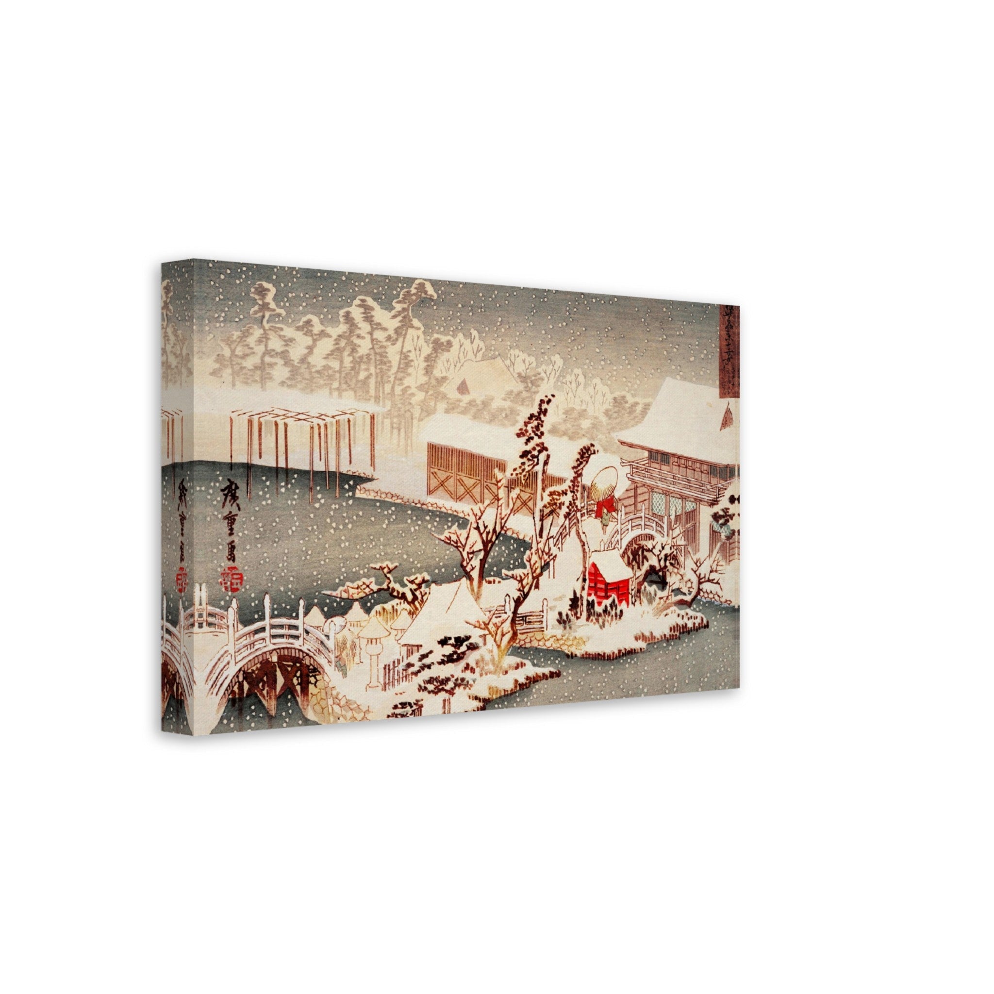 Vintage Hiroshige Canvas - Hiroshige Christmas Winter, Vintage Christmas Canvas Print - WallArtPrints4U